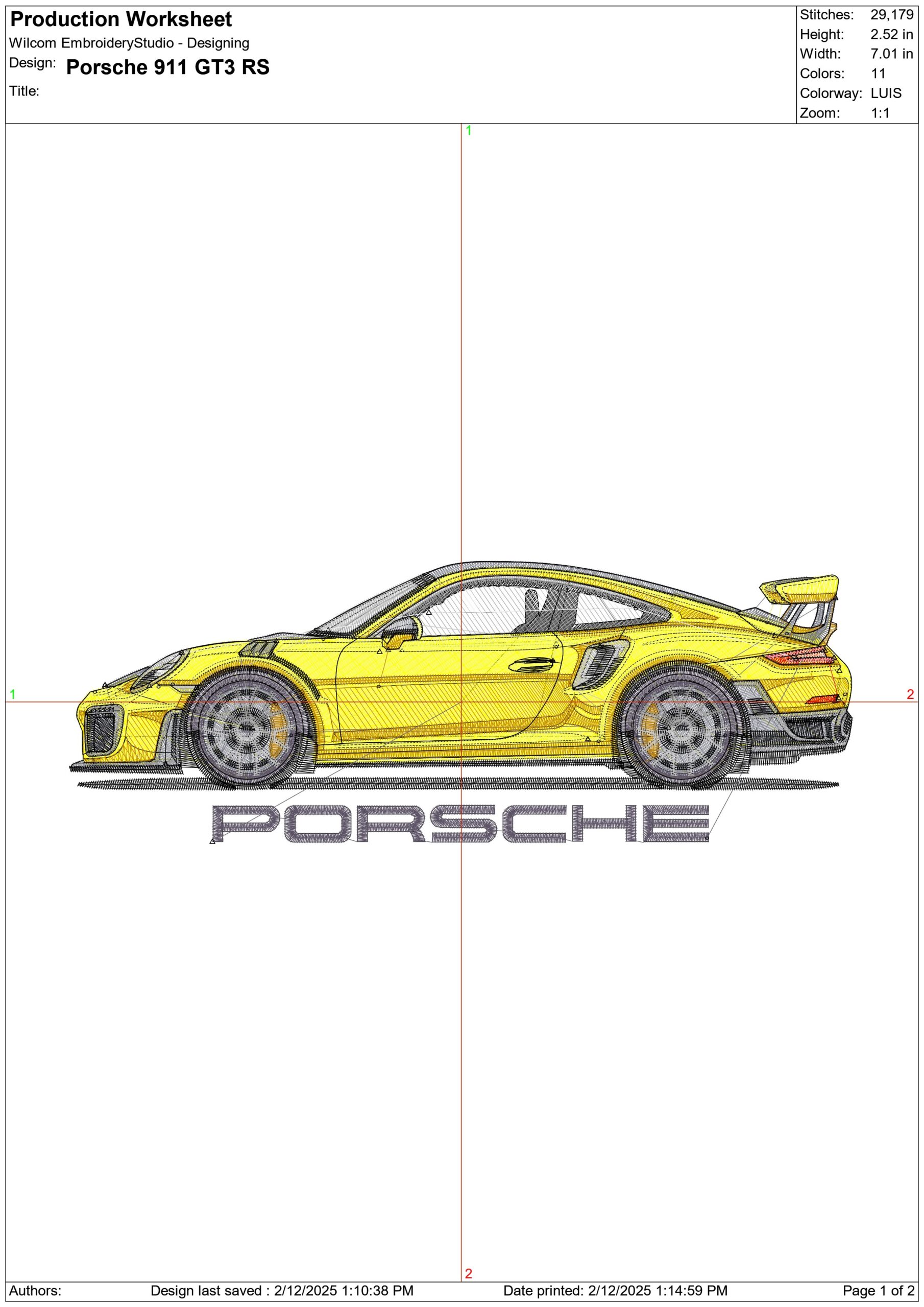 Porsche 911 GT3 RS with Logo - Swoosh - Nike Car embroidery design - instant download — view 3