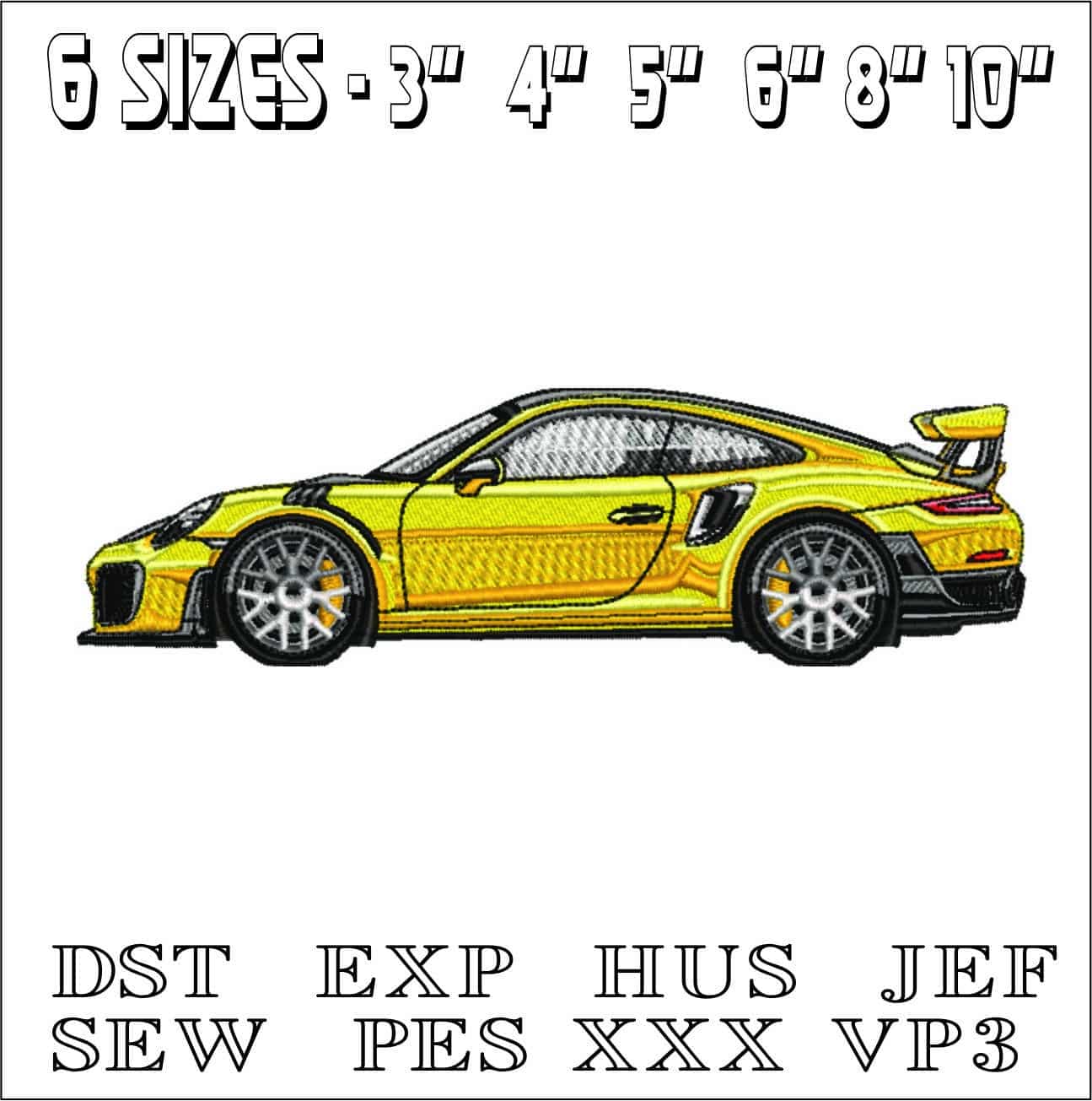 Porsche 911 GT3 RS - Swoosh - Nike Car embroidery design - instant download — view 2