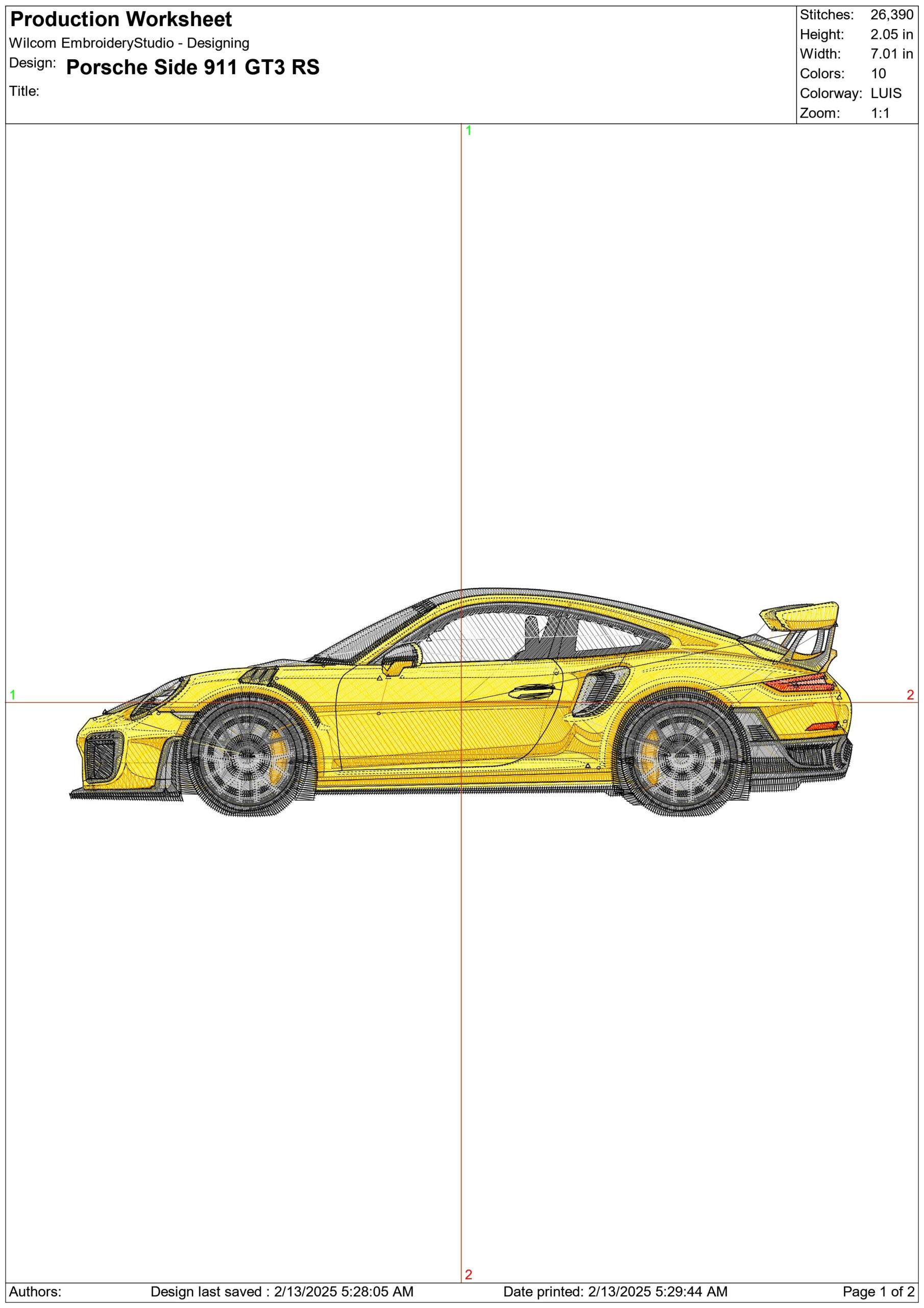 Porsche 911 GT3 RS - Swoosh - Nike Car embroidery design - instant download — view 3