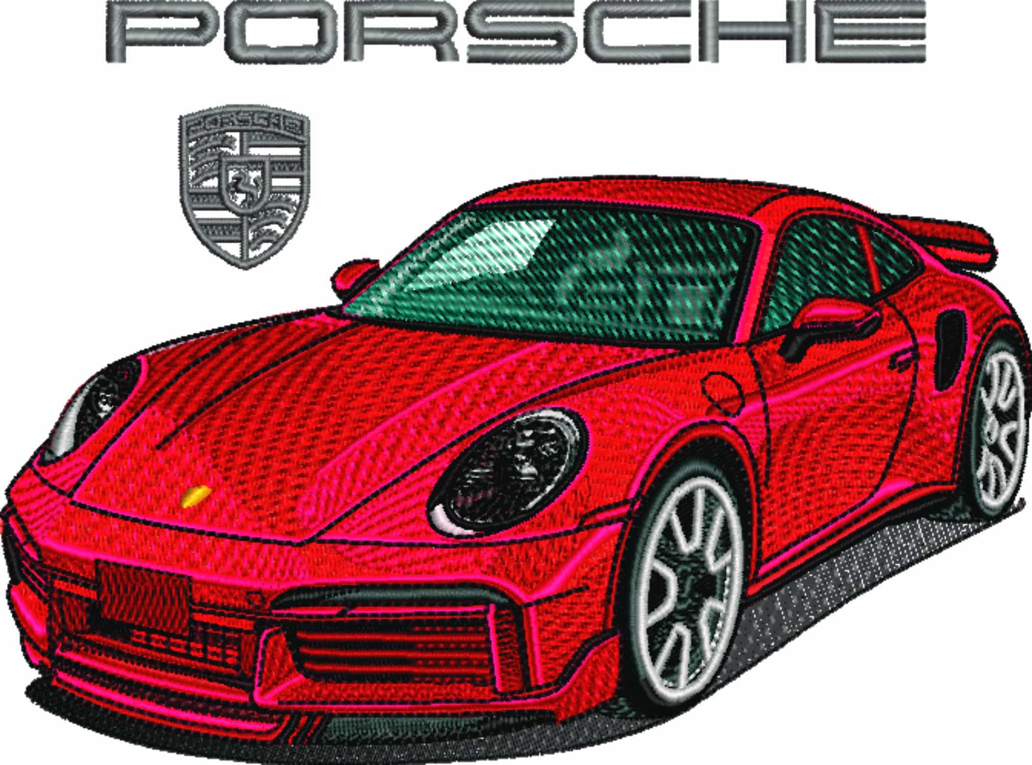 Porsche 911 Turbo with Logo - Swoosh - Nike Car embroidery design - instant download — view 5