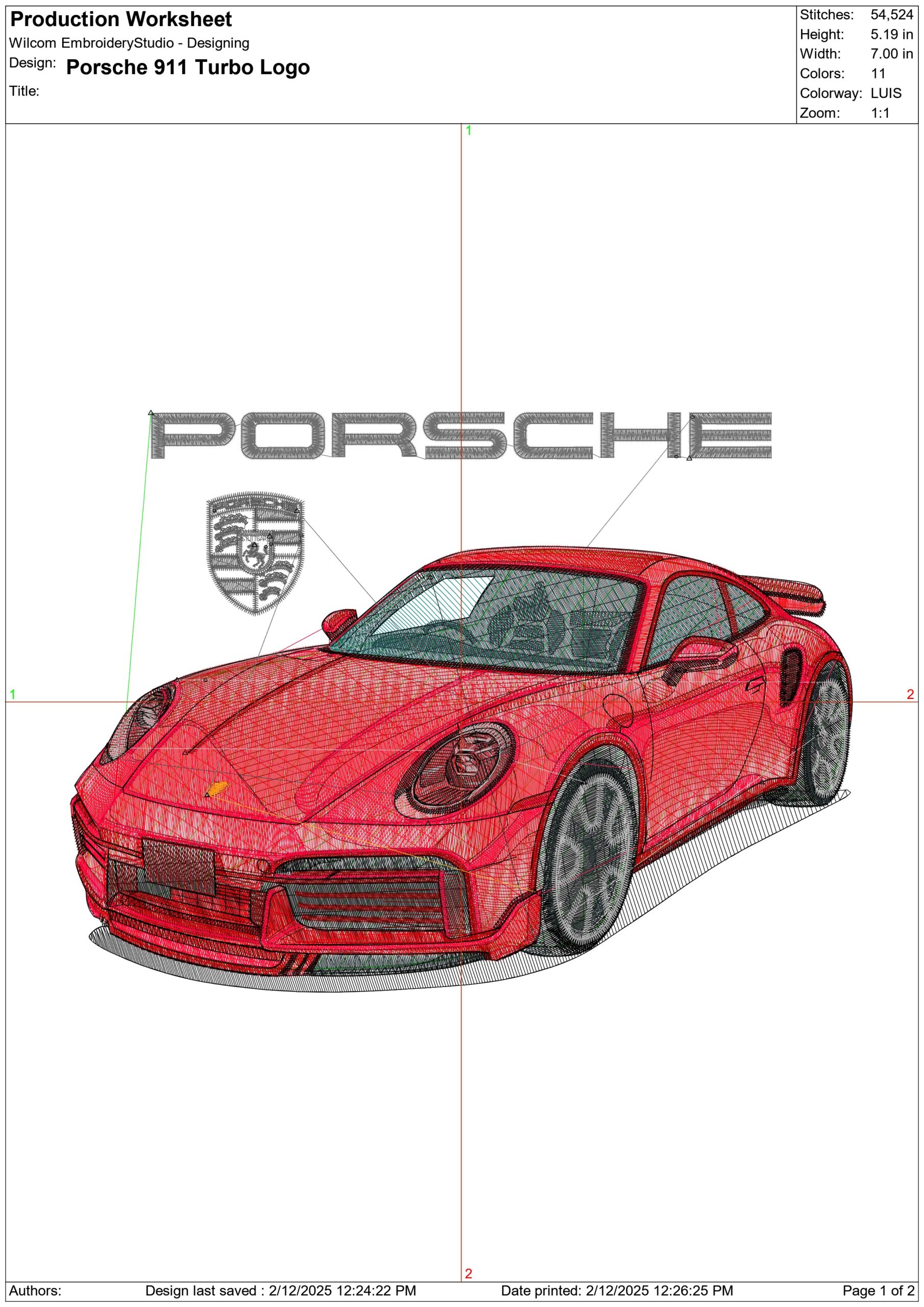 Porsche 911 Turbo with Logo - Swoosh - Nike Car embroidery design - instant download — view 3