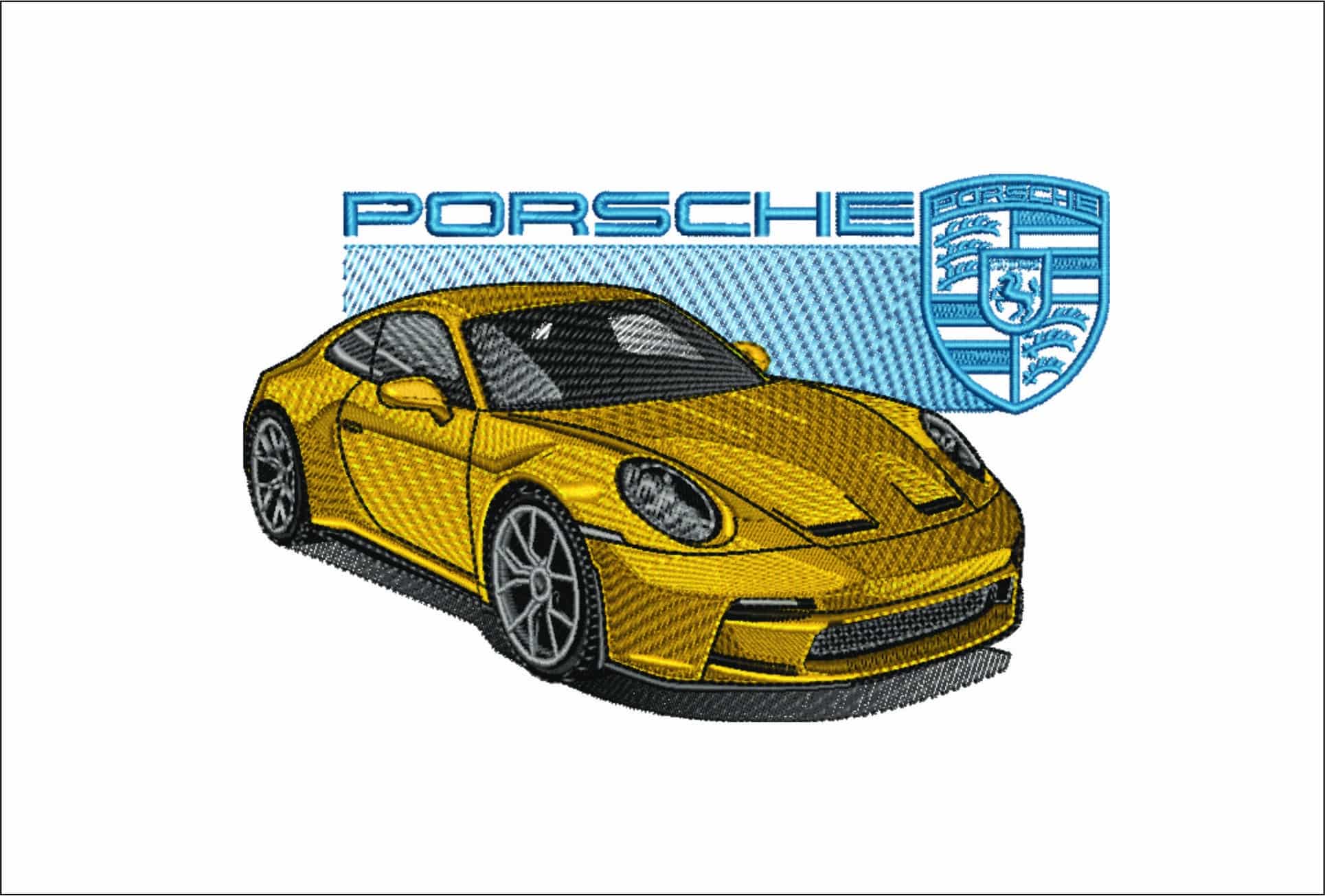 Porsche 911 with Logo - Swoosh - Nike Car embroidery design - instant download