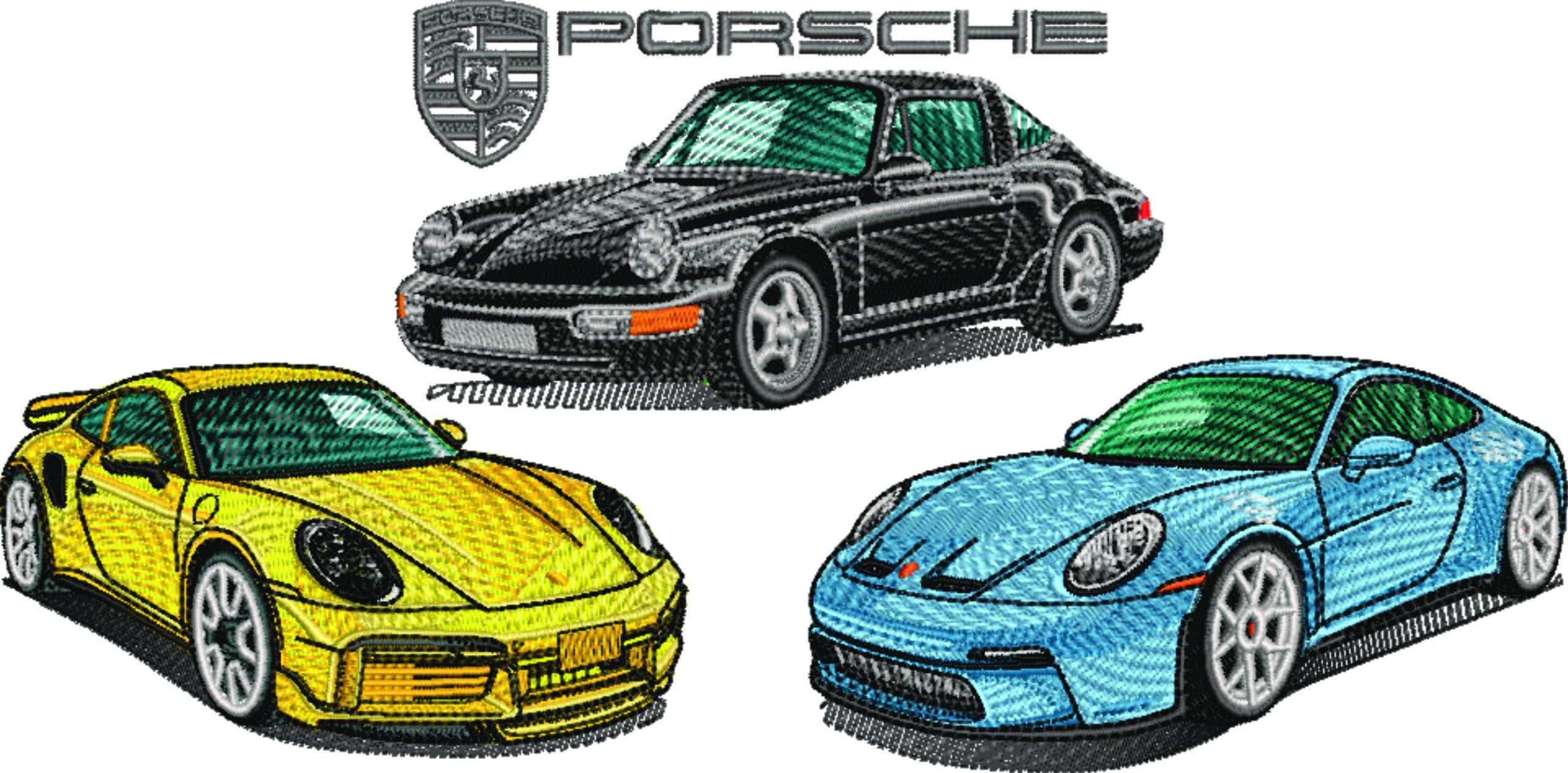 Porsche 911Garage with 944 and turbo with Logo - Swoosh - Nike Car embroidery design - instant download — view 5