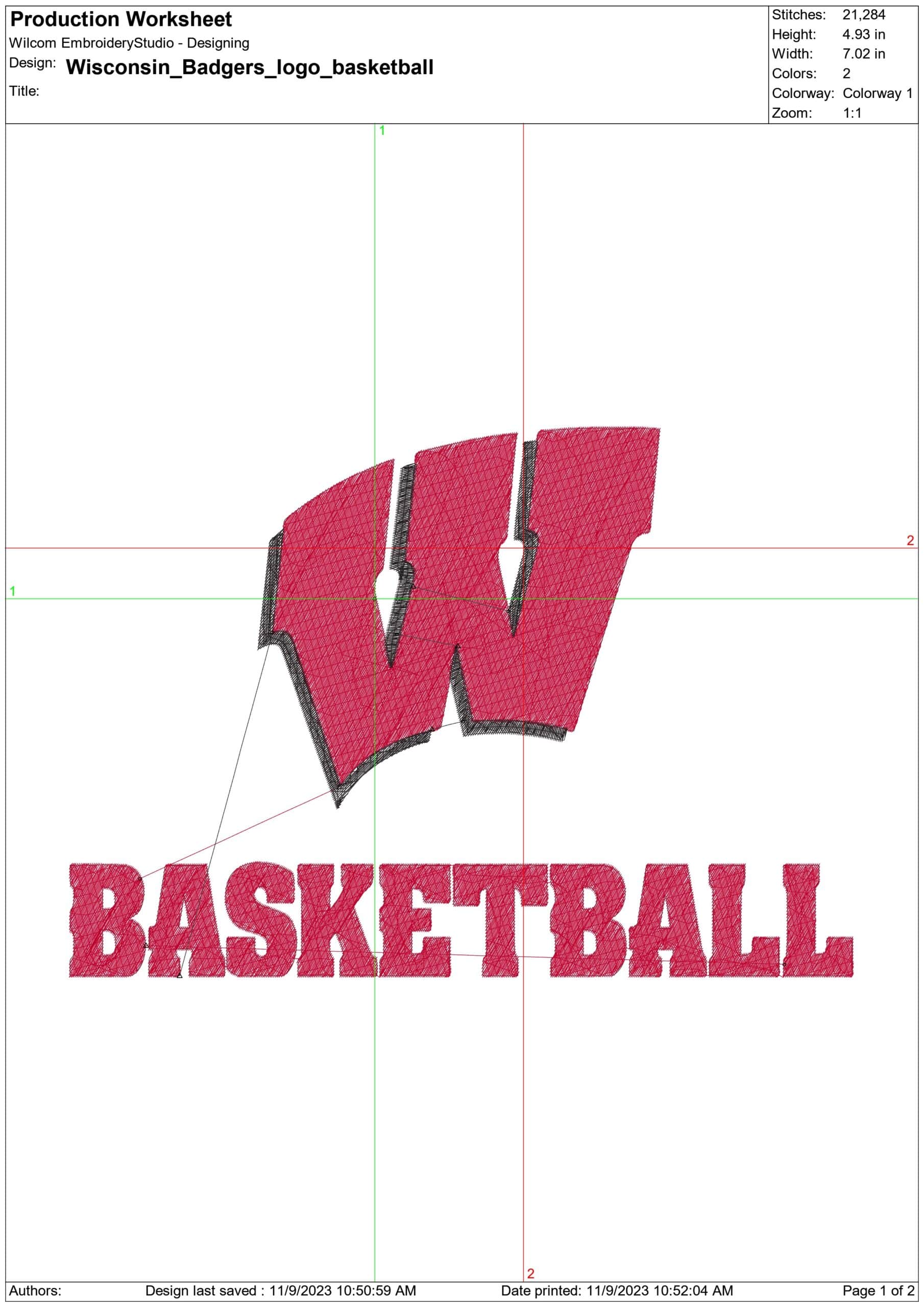 Wisconsin Badgers with Logo - NCAA College embroidery design - instant download — view 2