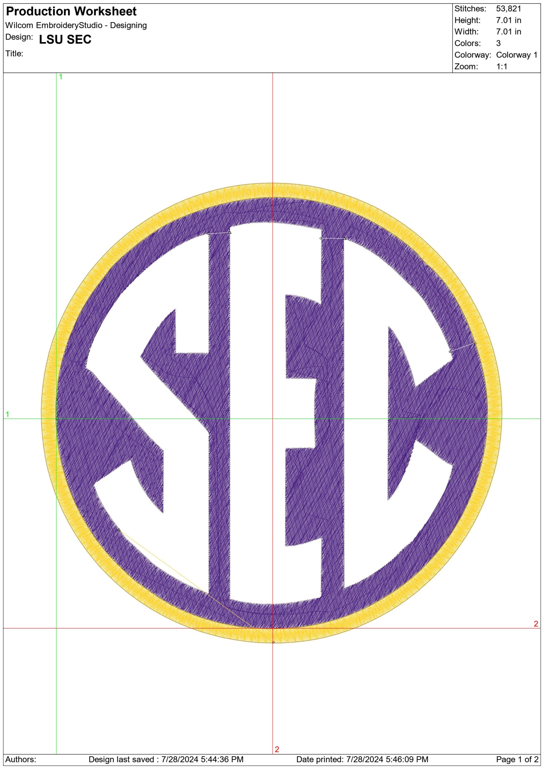 LSU Tigers SEC embroidery design - Fighting Tigers Logo - Louisiana State University  Logo Special 1.5 to 3 inch — view 2