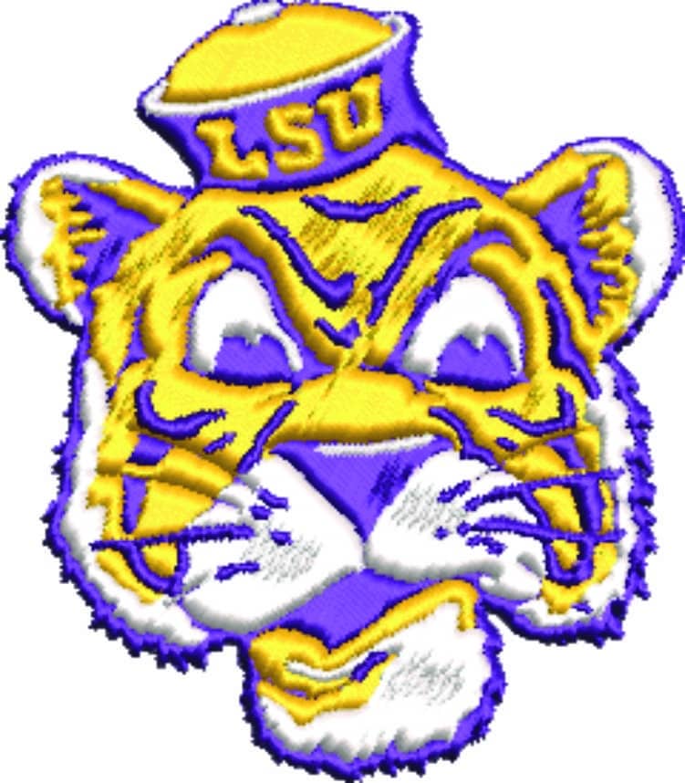 LSU Fighting Tigers 1955 embroidery design - Louisiana State University  Logo 1.5 to 2.5 sizes