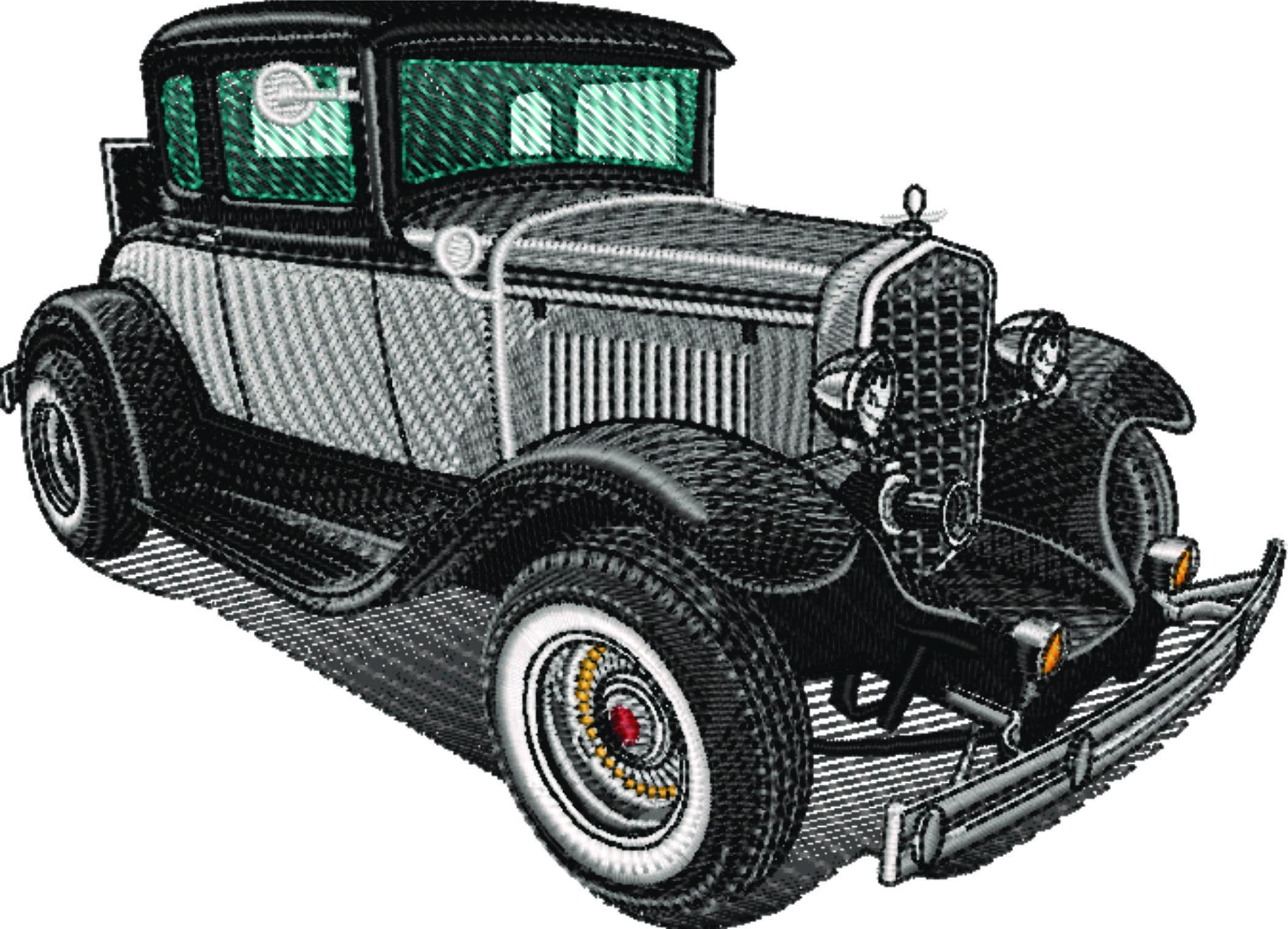1930's American Classic Gangster Car - Swoosh - Nike Car embroidery design - instant download — view 4