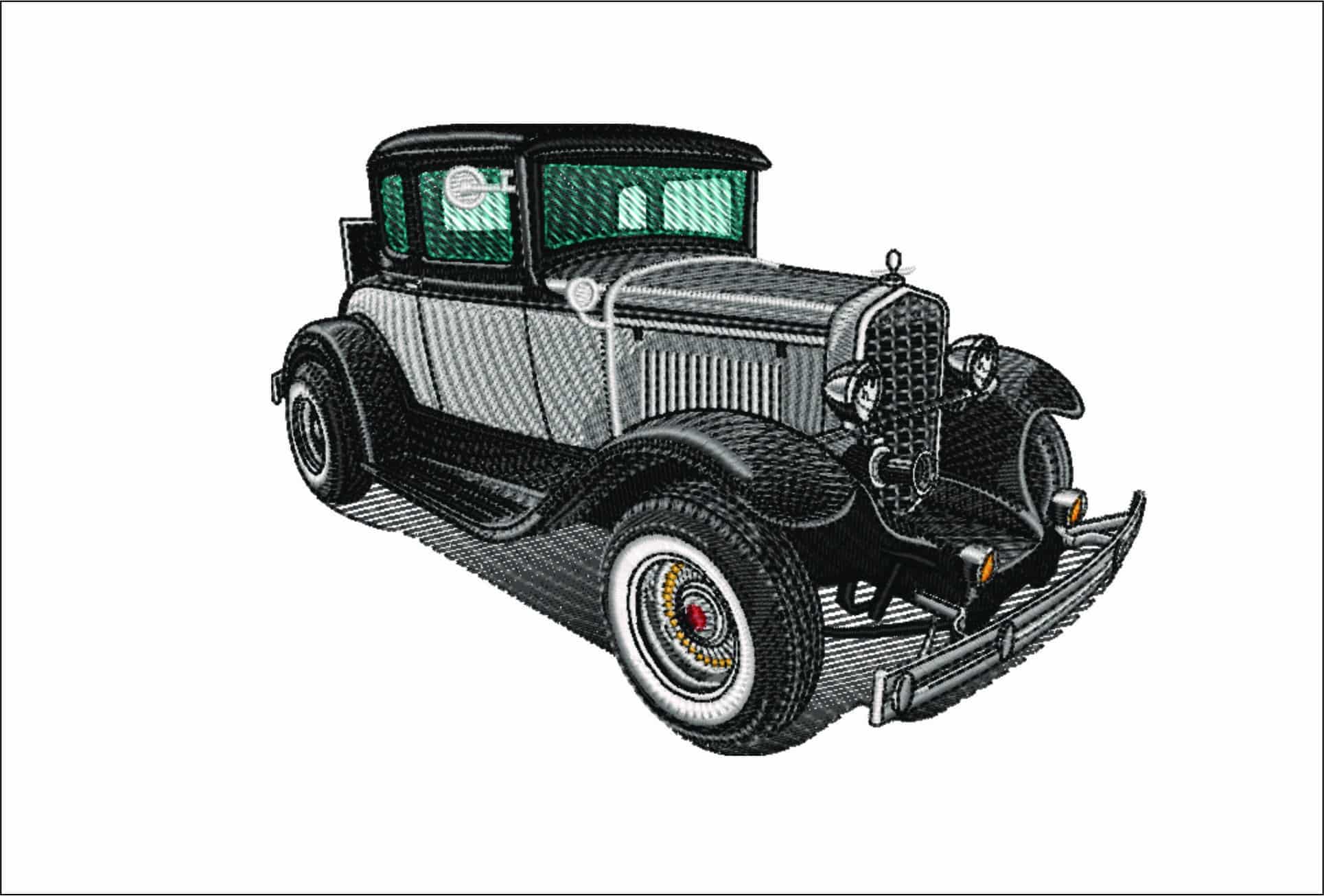 1930's American Classic Gangster Car - Swoosh - Nike Car embroidery design - instant download