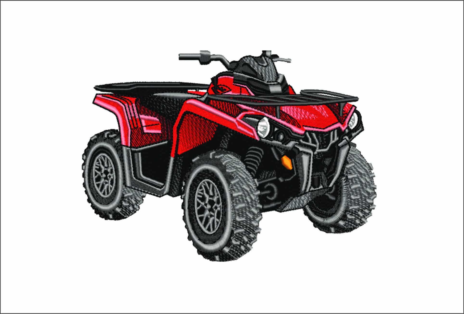 ATV Red - Swoosh - Nike Car embroidery design - instant download