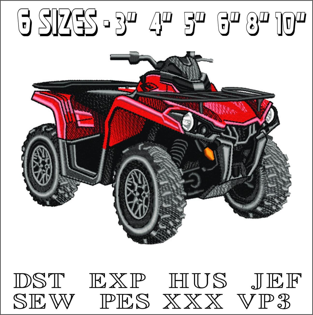 ATV Red - Swoosh - Nike Car embroidery design - instant download — view 2