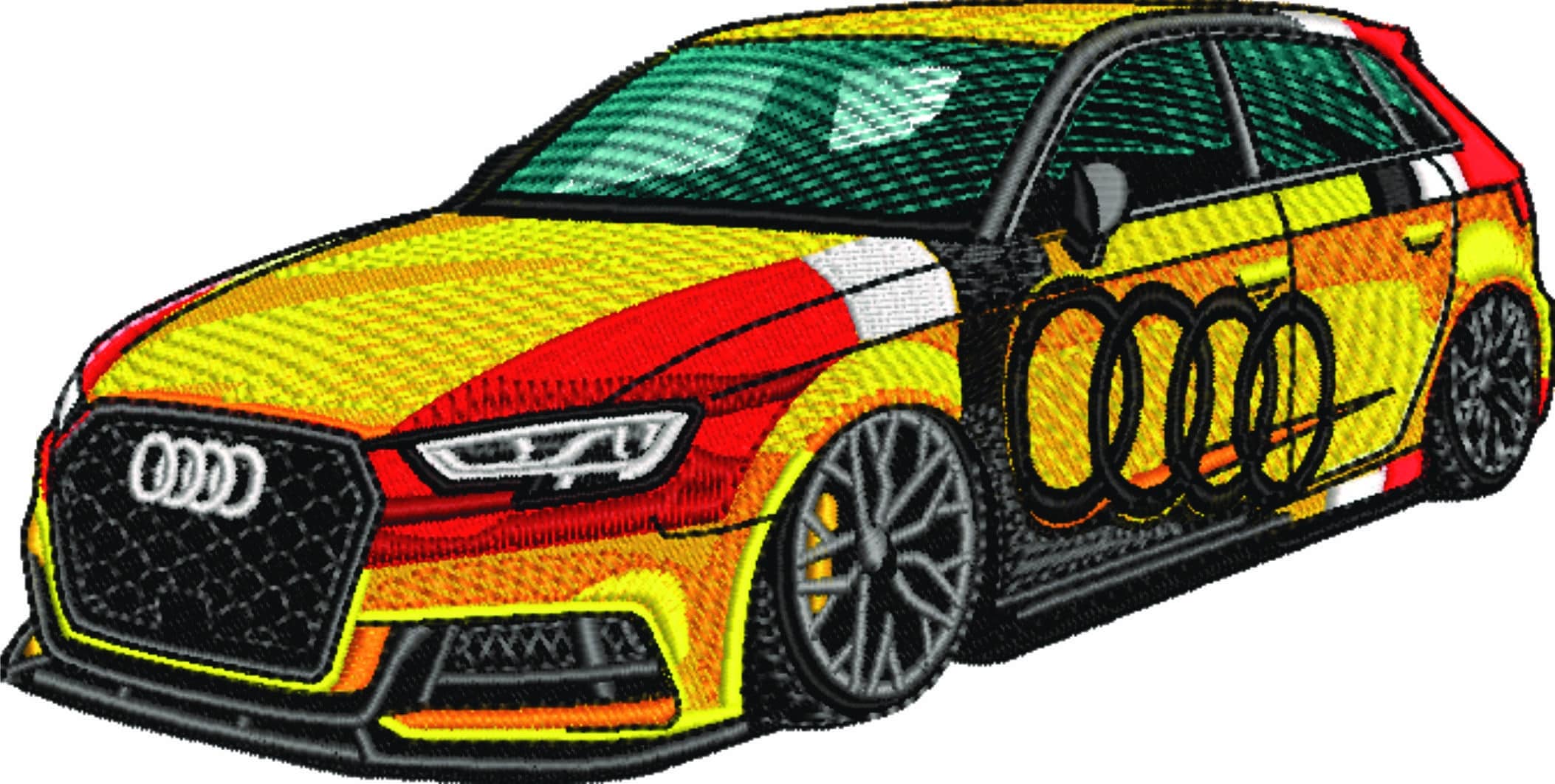 Audi A3 Touring Car - Swoosh - Nike Car embroidery design - instant download — view 4