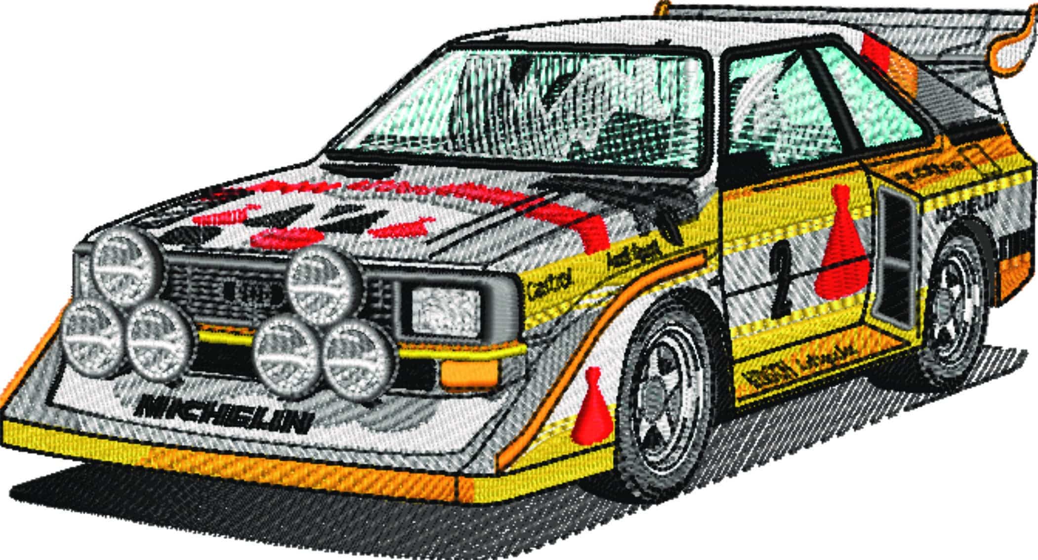 Audi Quattro Group B Rally Car - Swoosh - Nike Car embroidery design - instant download — view 4