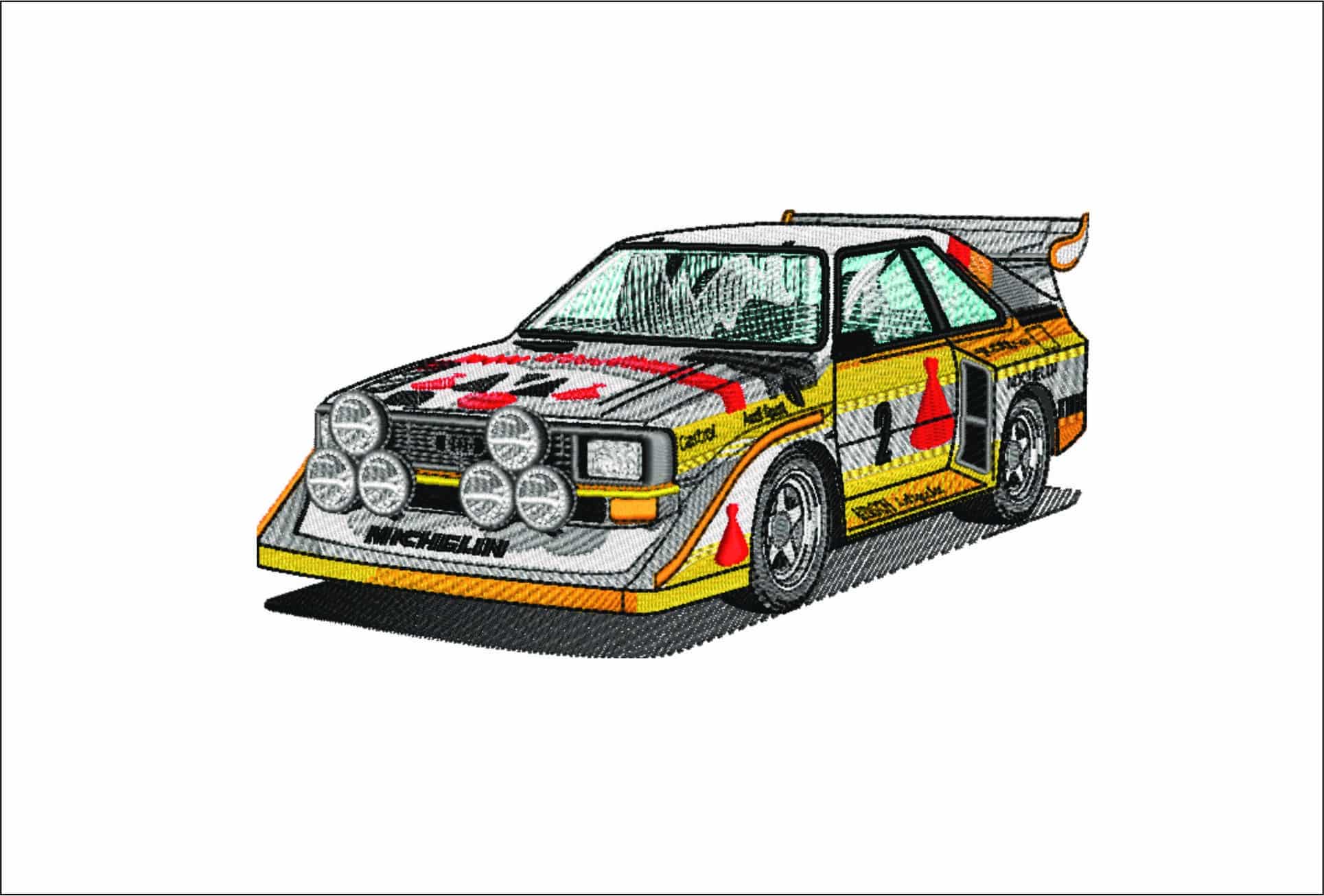 Audi Quattro Group B Rally Car - Swoosh - Nike Car embroidery design - instant download