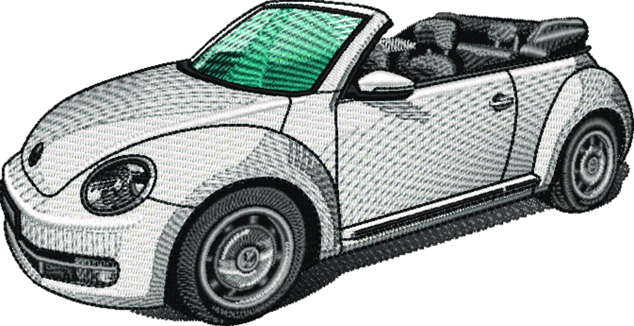 VW Convertible Beetle Car - Swoosh - Nike Car embroidery design - instant download — view 5