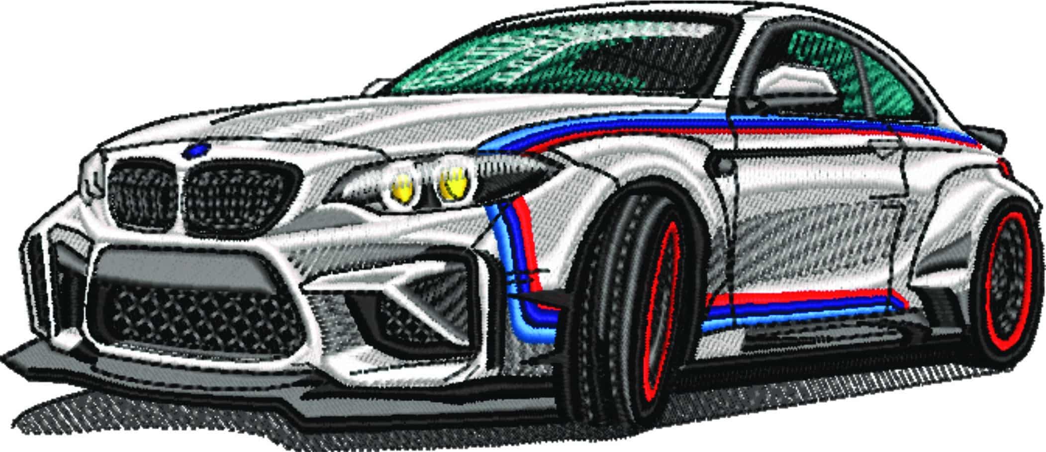 BMW M2 Coupe Car - Swoosh - Nike Car embroidery design - instant download — view 4