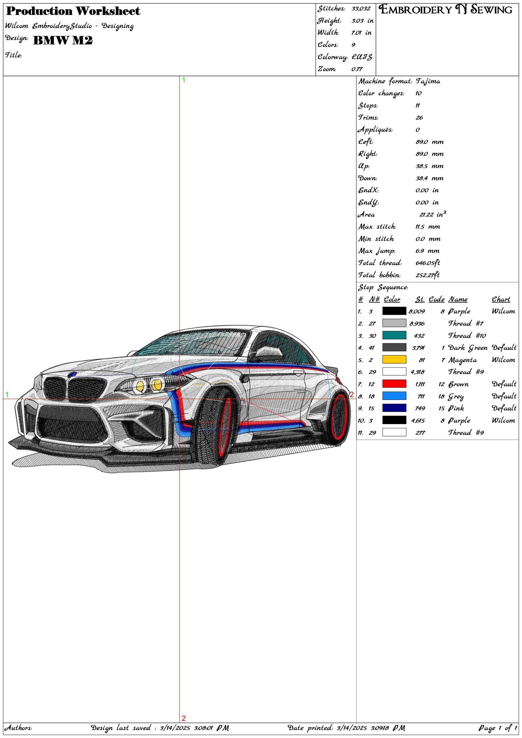 BMW M2 Coupe Car - Swoosh - Nike Car embroidery design - instant download — view 3