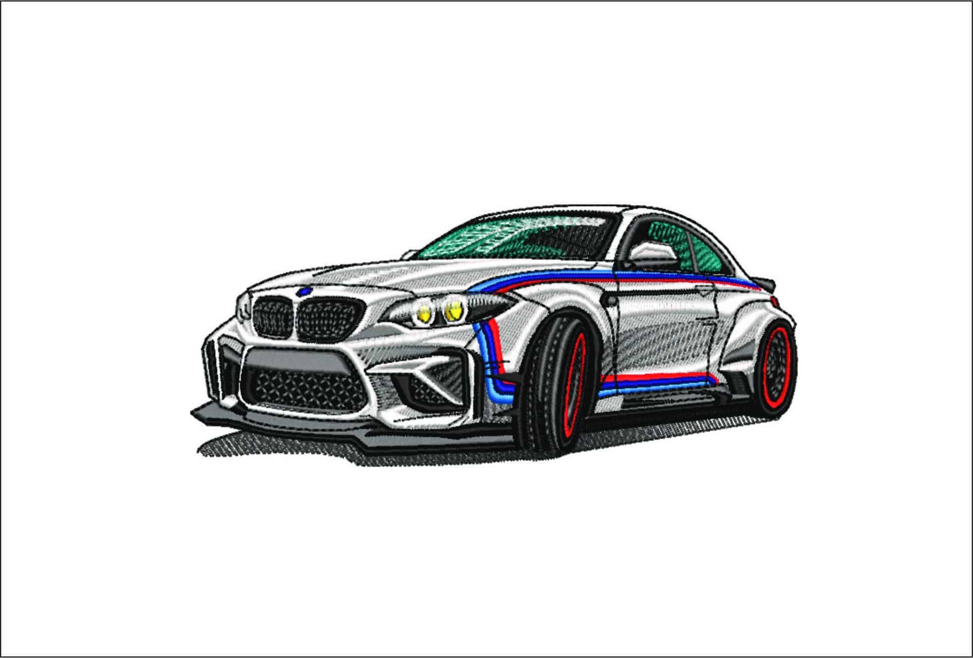BMW M2 Coupe Car - Swoosh - Nike Car embroidery design - instant download