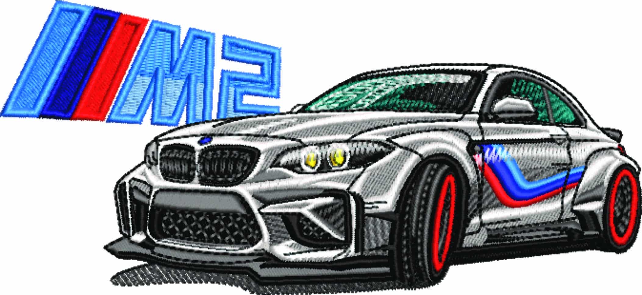 BMW M2 Coupe Car with Logo - Swoosh - Nike Car embroidery design - instant download — view 4
