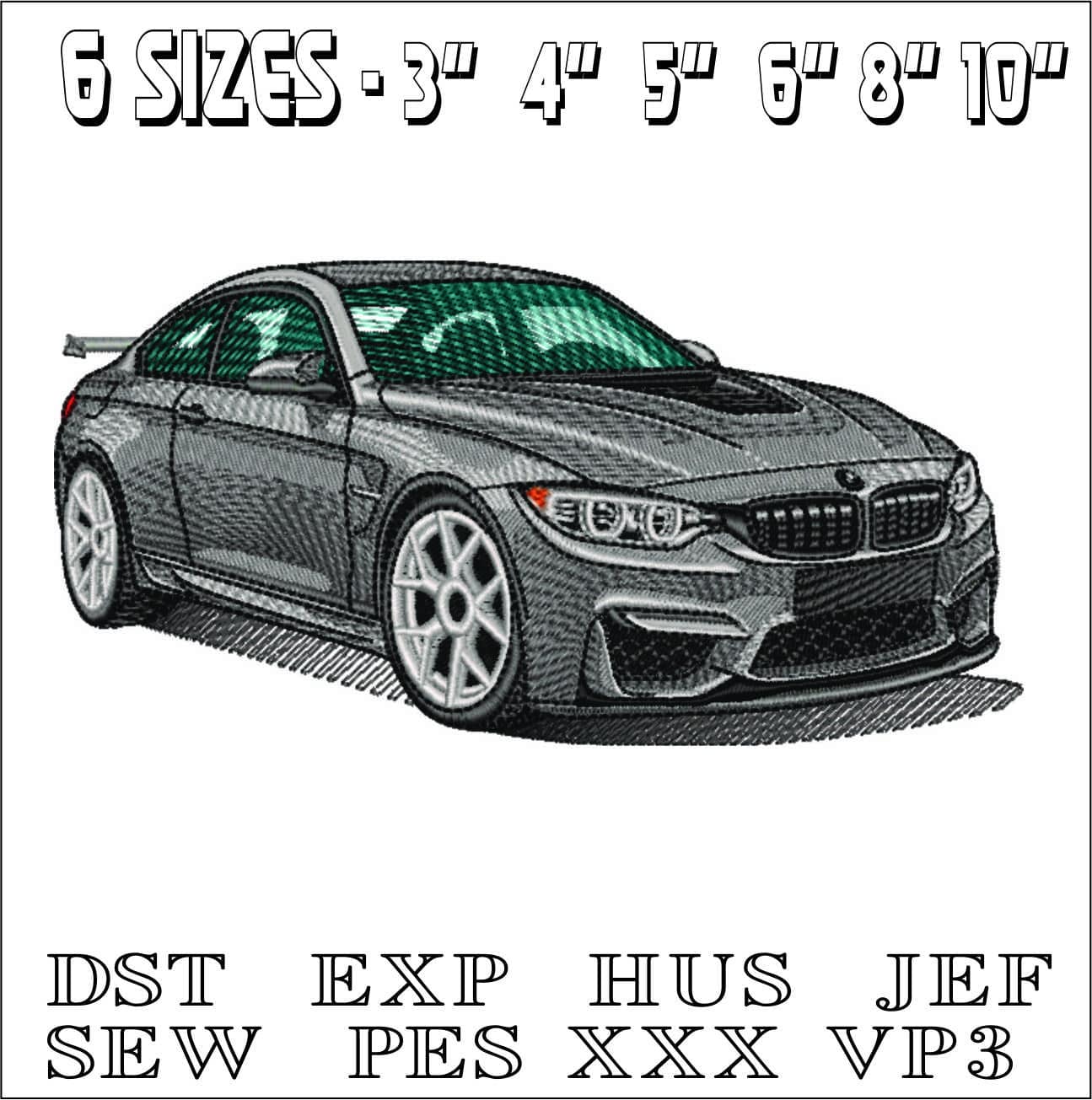 2024 BMW M3 Sports Car - Swoosh - Nike Car embroidery design - instant download — view 2