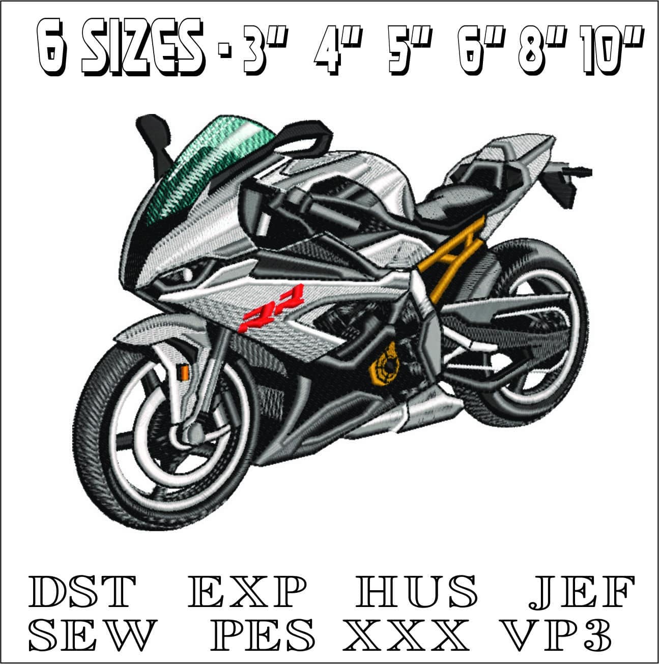 BMW 1000 RR Motorbike - Swoosh - Nike Car embroidery design - instant download — view 2