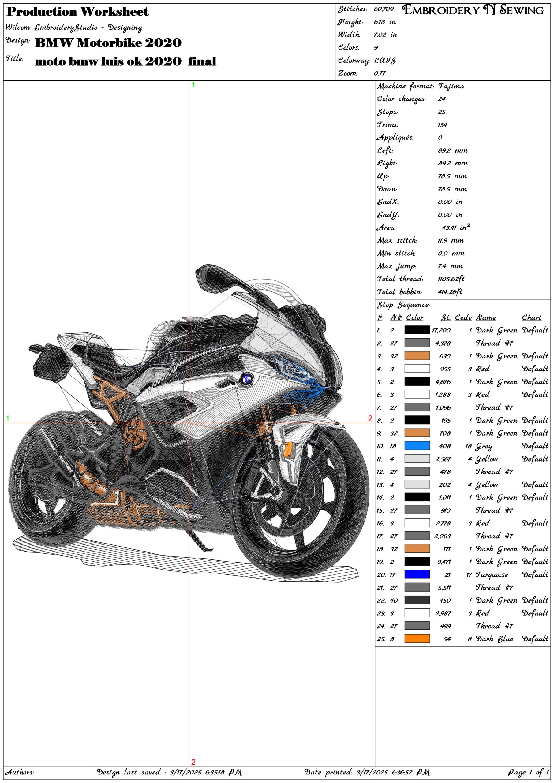2020 BMW Sports Motorbike - Swoosh - Nike Car embroidery design - instant download — view 3
