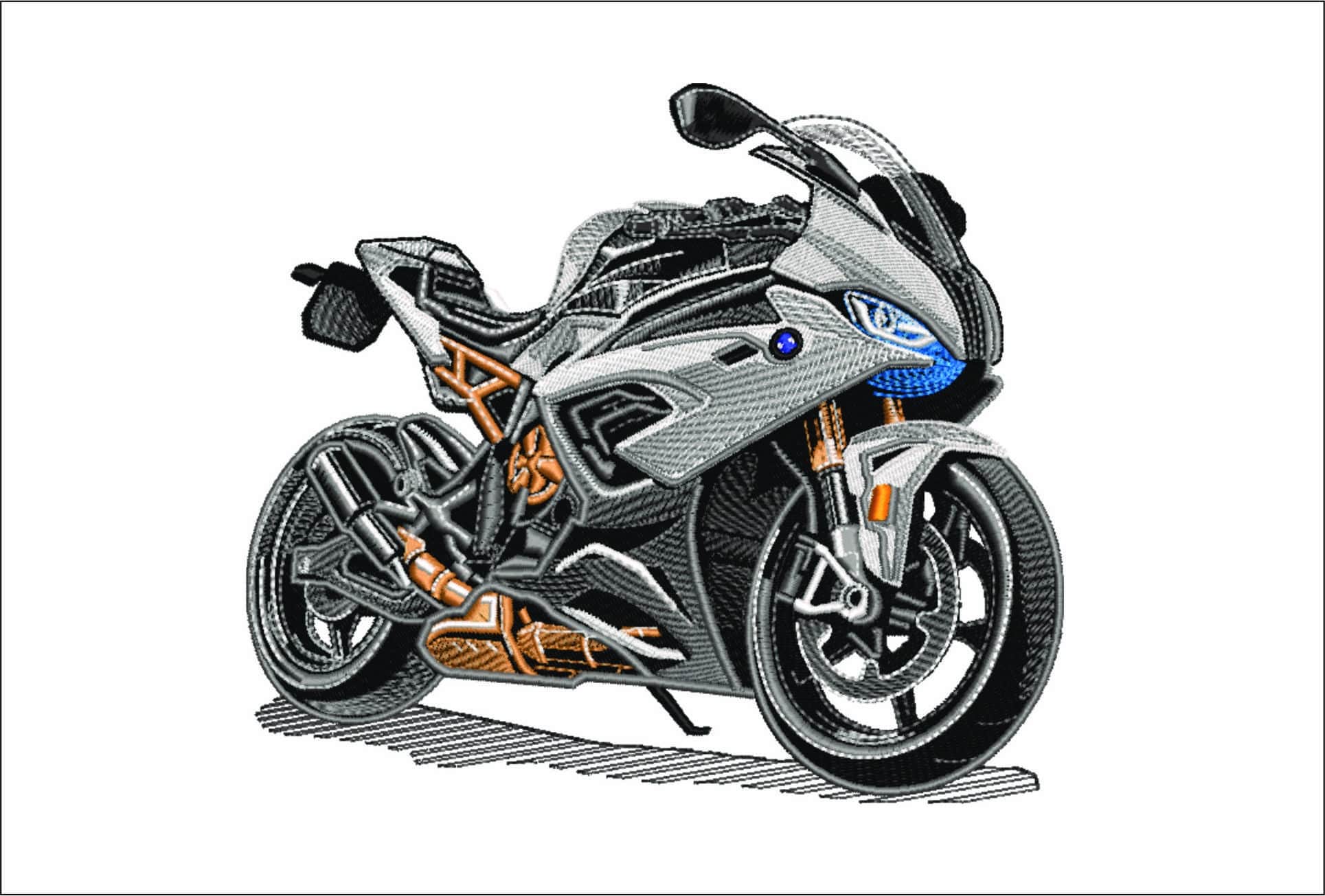 2020 BMW Sports Motorbike - Swoosh - Nike Car embroidery design - instant download