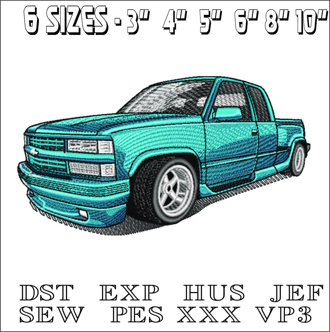 8 Chevy Trucks Package - Nike Car embroidery design file - instant download — view 9