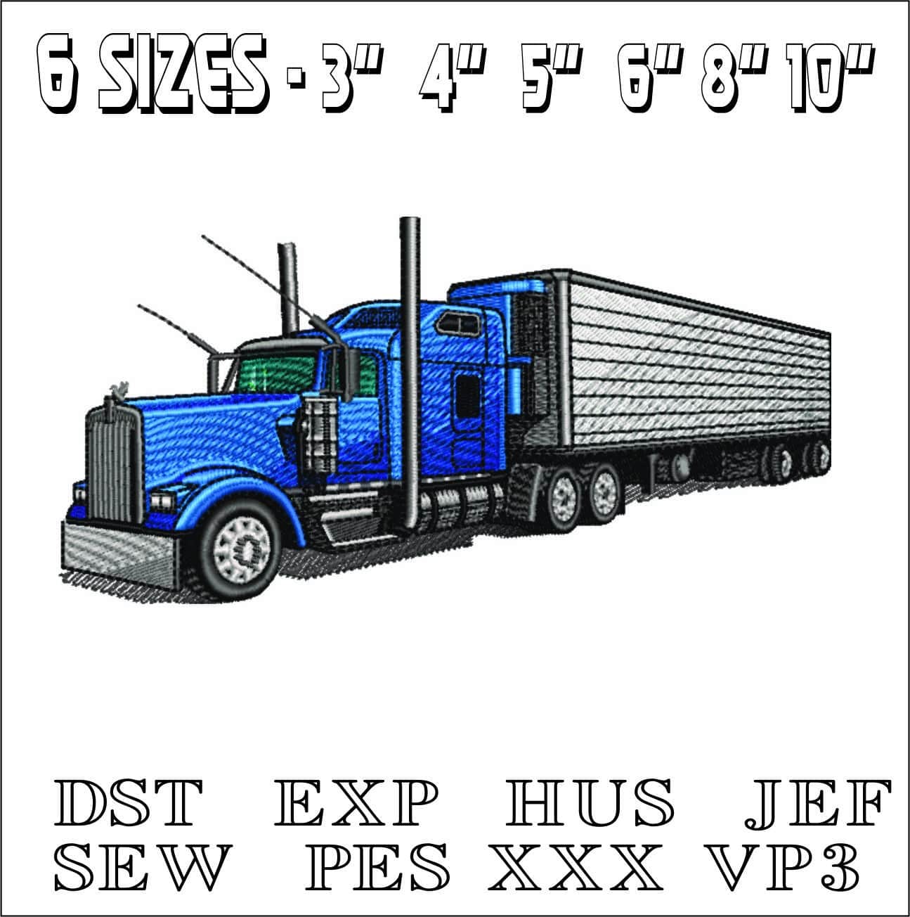 10 Semi Trucks Package - Nike Car embroidery design file - instant download — view 10