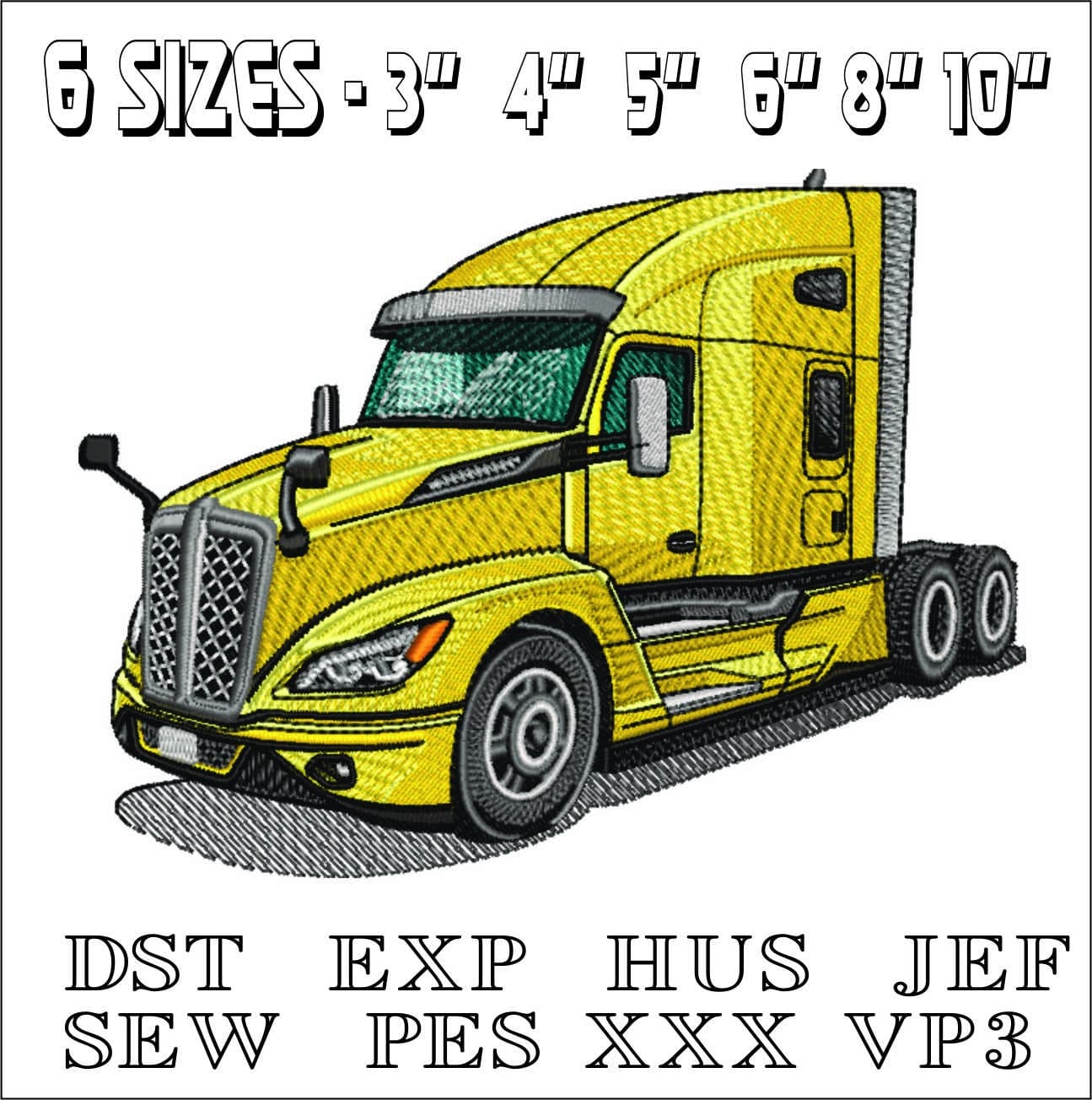10 Semi Trucks Package - Nike Car embroidery design file - instant download — view 9