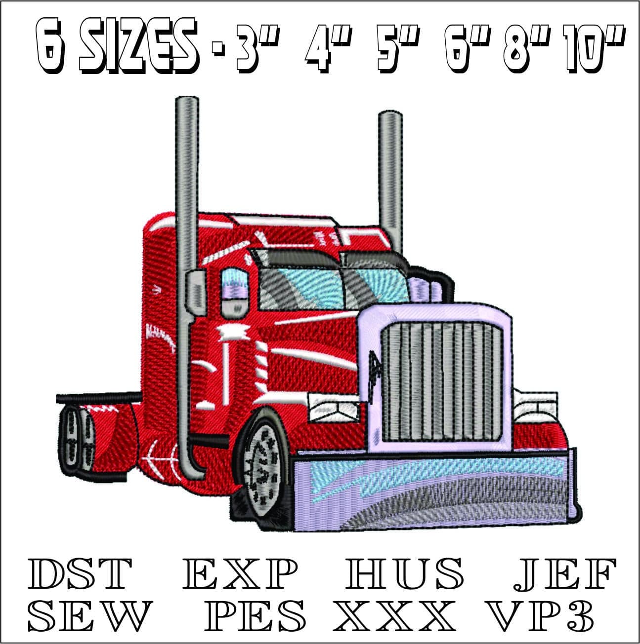 10 Semi Trucks Package - Nike Car embroidery design file - instant download — view 7