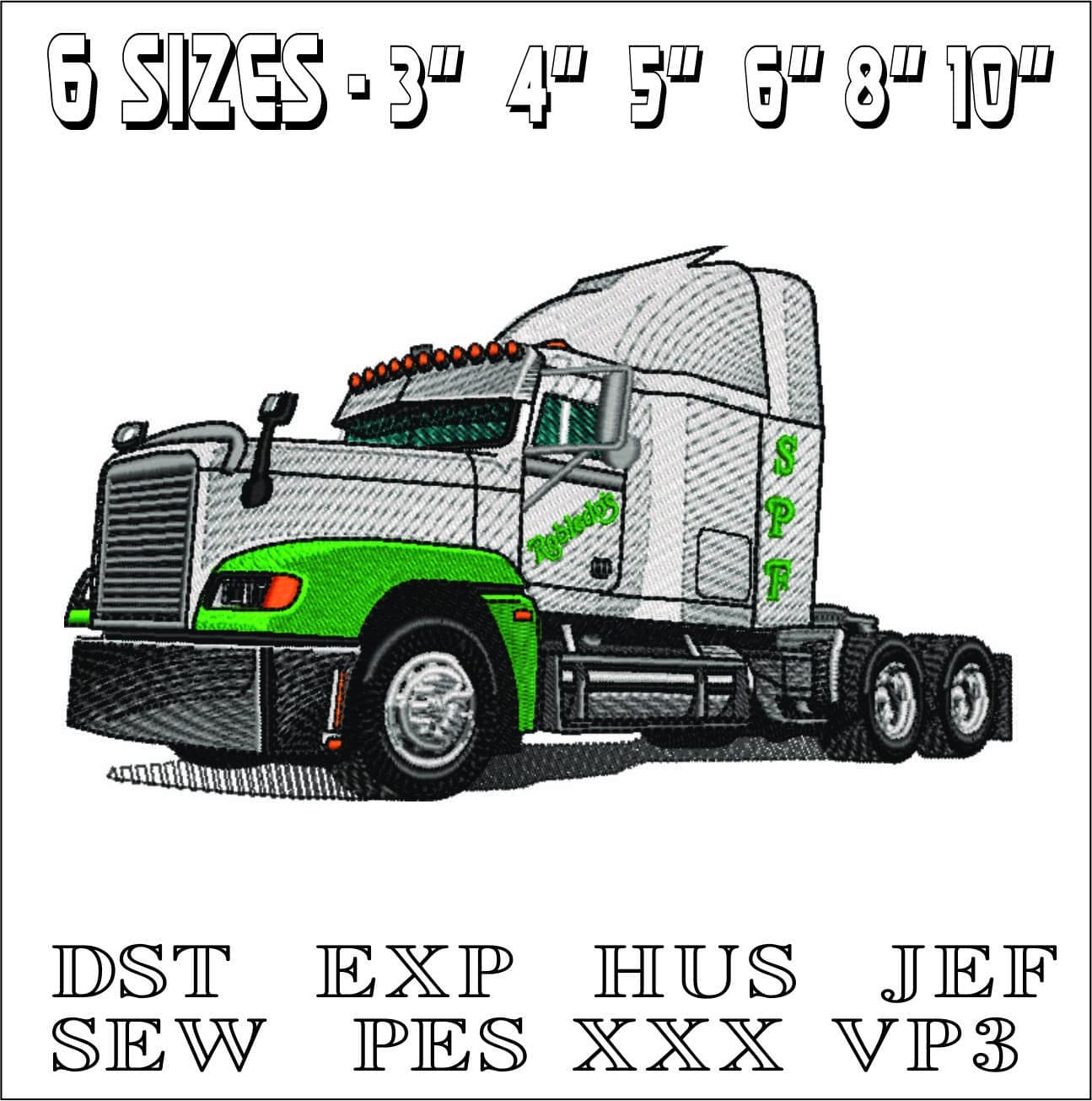 10 Semi Trucks Package - Nike Car embroidery design file - instant download — view 4