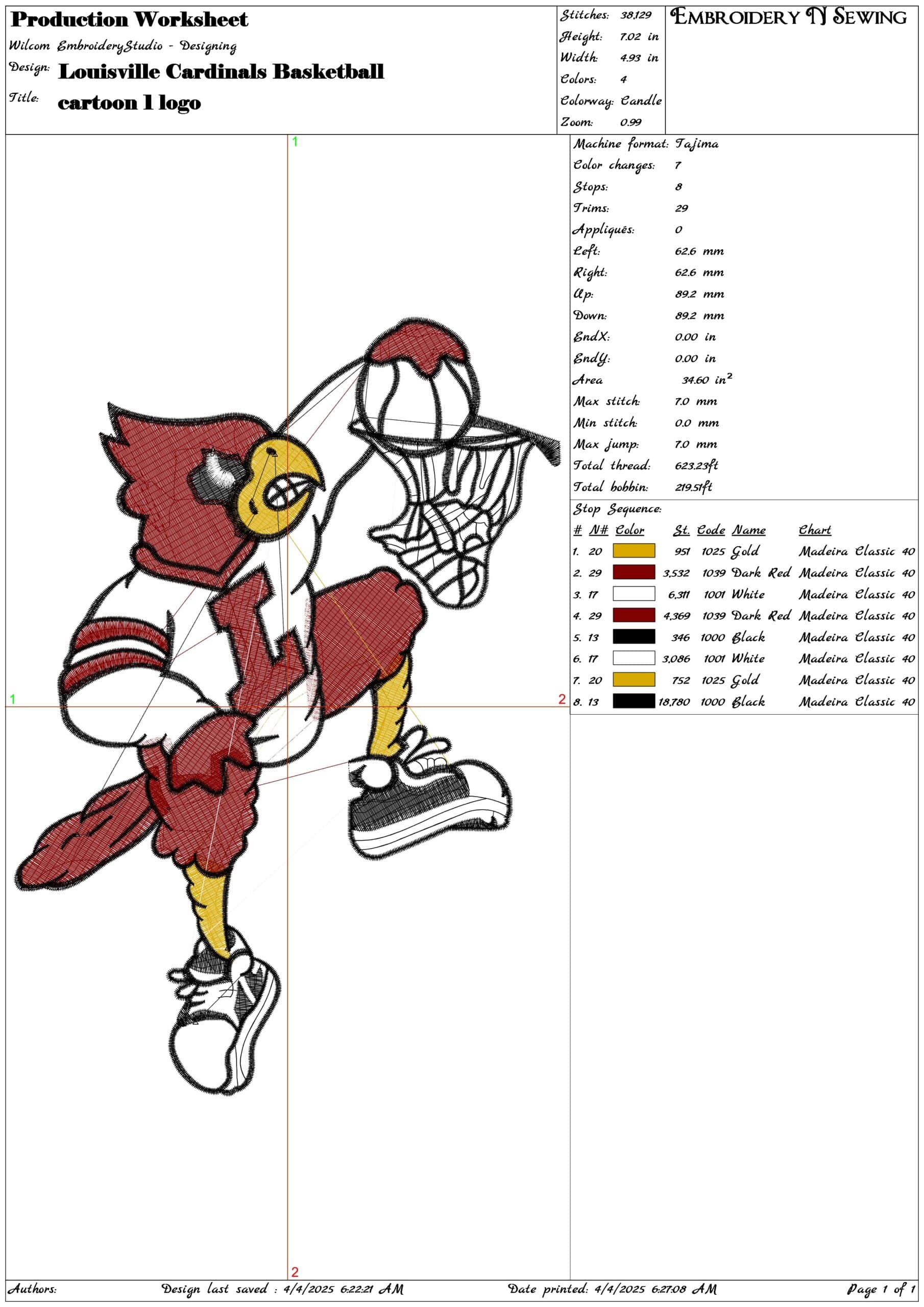 Louisville Cardinals Basketball - embroidery design - embroidery file - instant download — view 2
