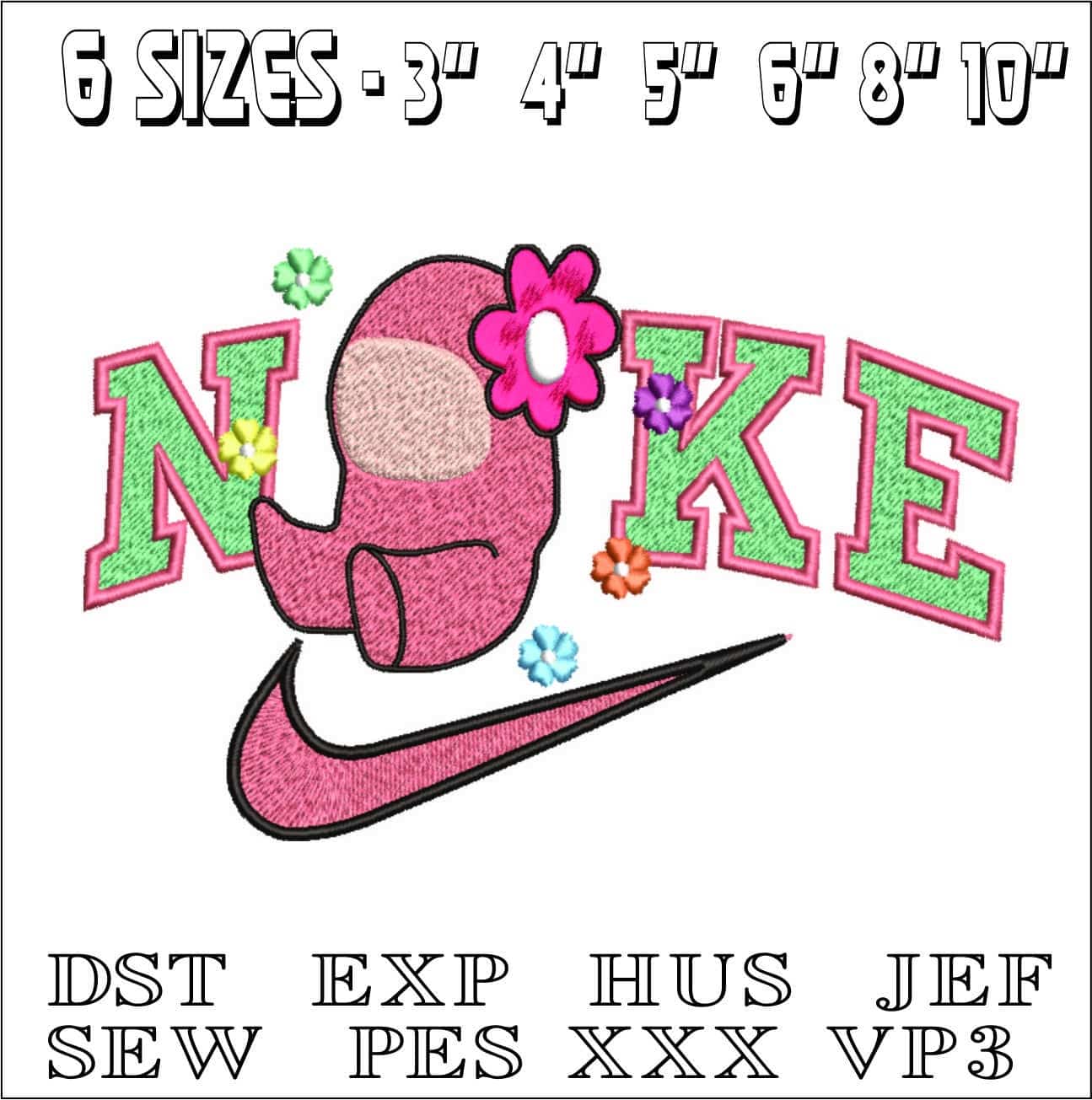 Nike Swoosh Among Us - Nike embroidery design file - instant download — view 2
