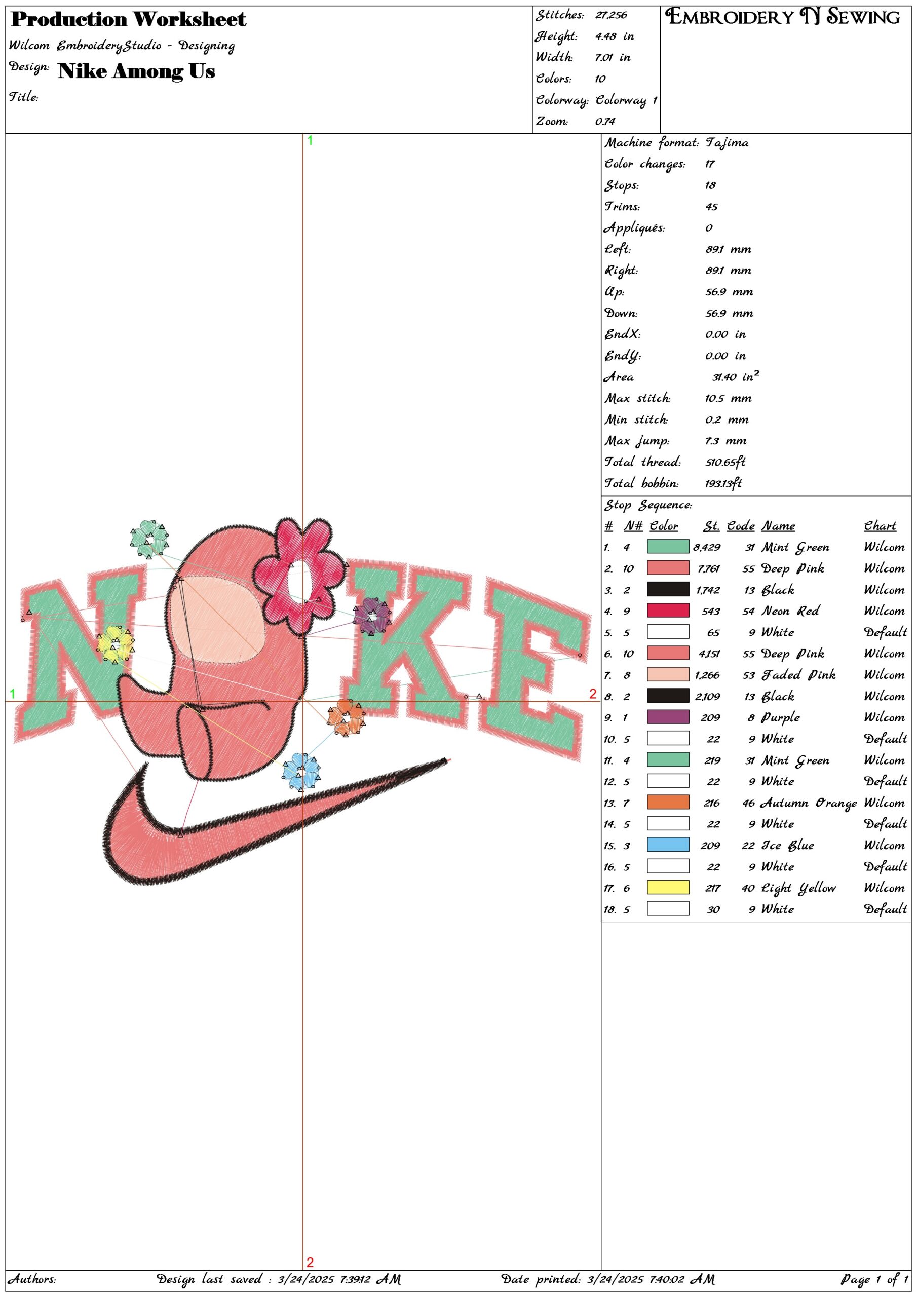 Nike Swoosh Among Us - Nike embroidery design file - instant download — view 3