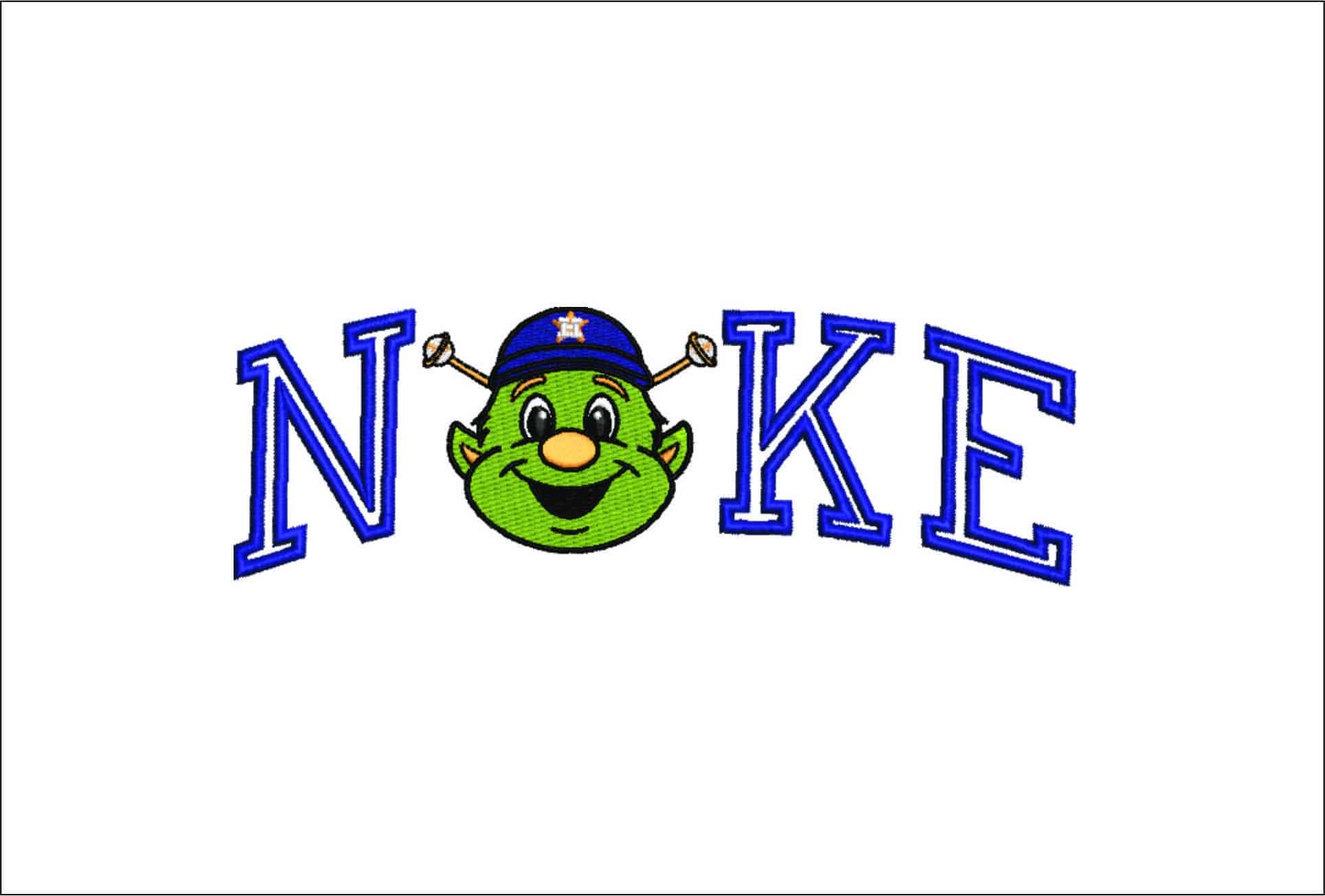 Nike Swoosh Astros Orbit - Nike embroidery design file - instant download