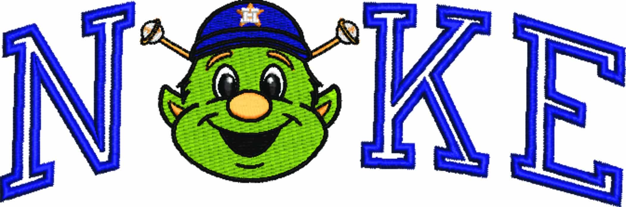 Nike Swoosh Astros Orbit - Nike embroidery design file - instant download — view 4