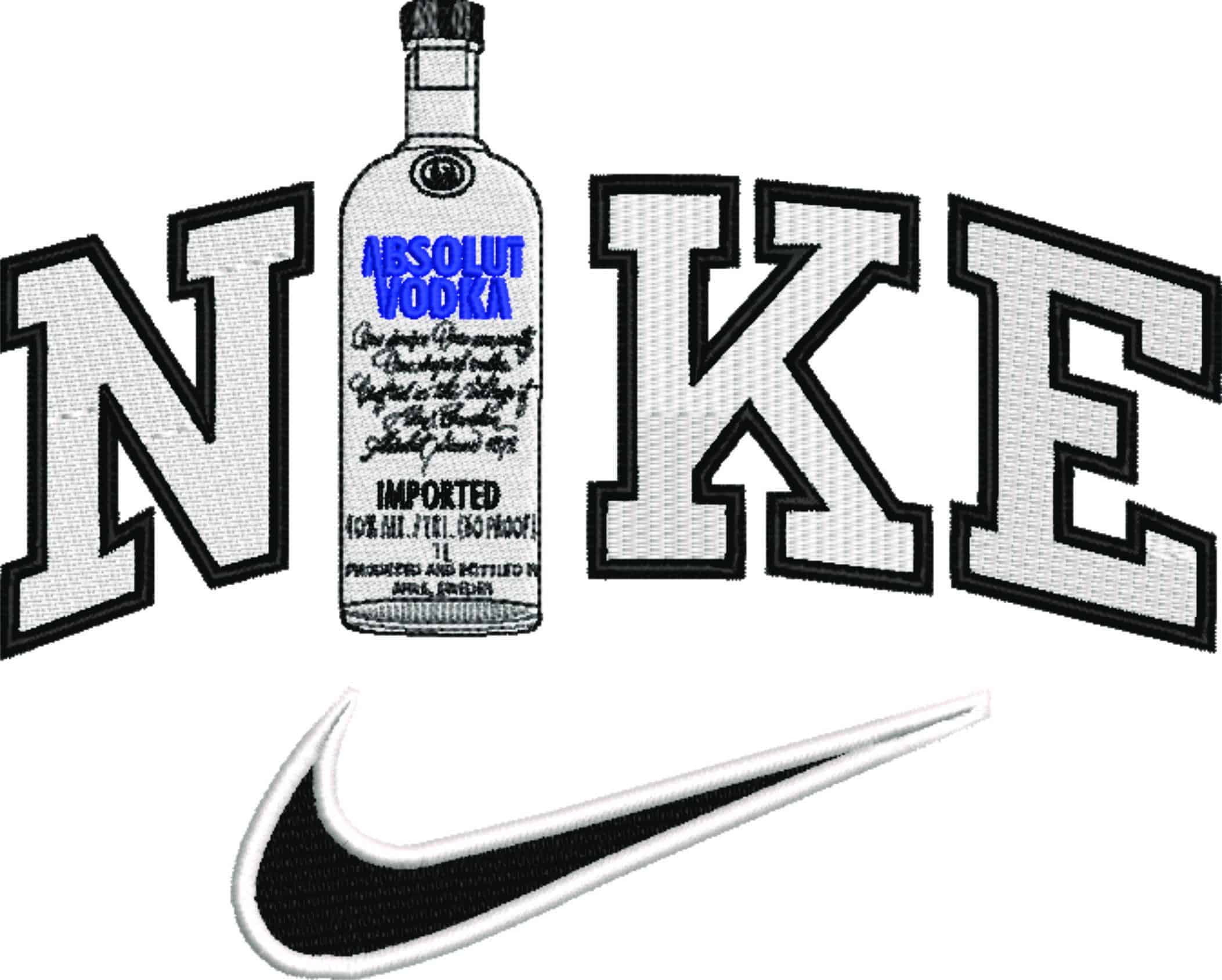 Nike Swoosh Absolut Vodka - Nike embroidery design file - instant download — view 4