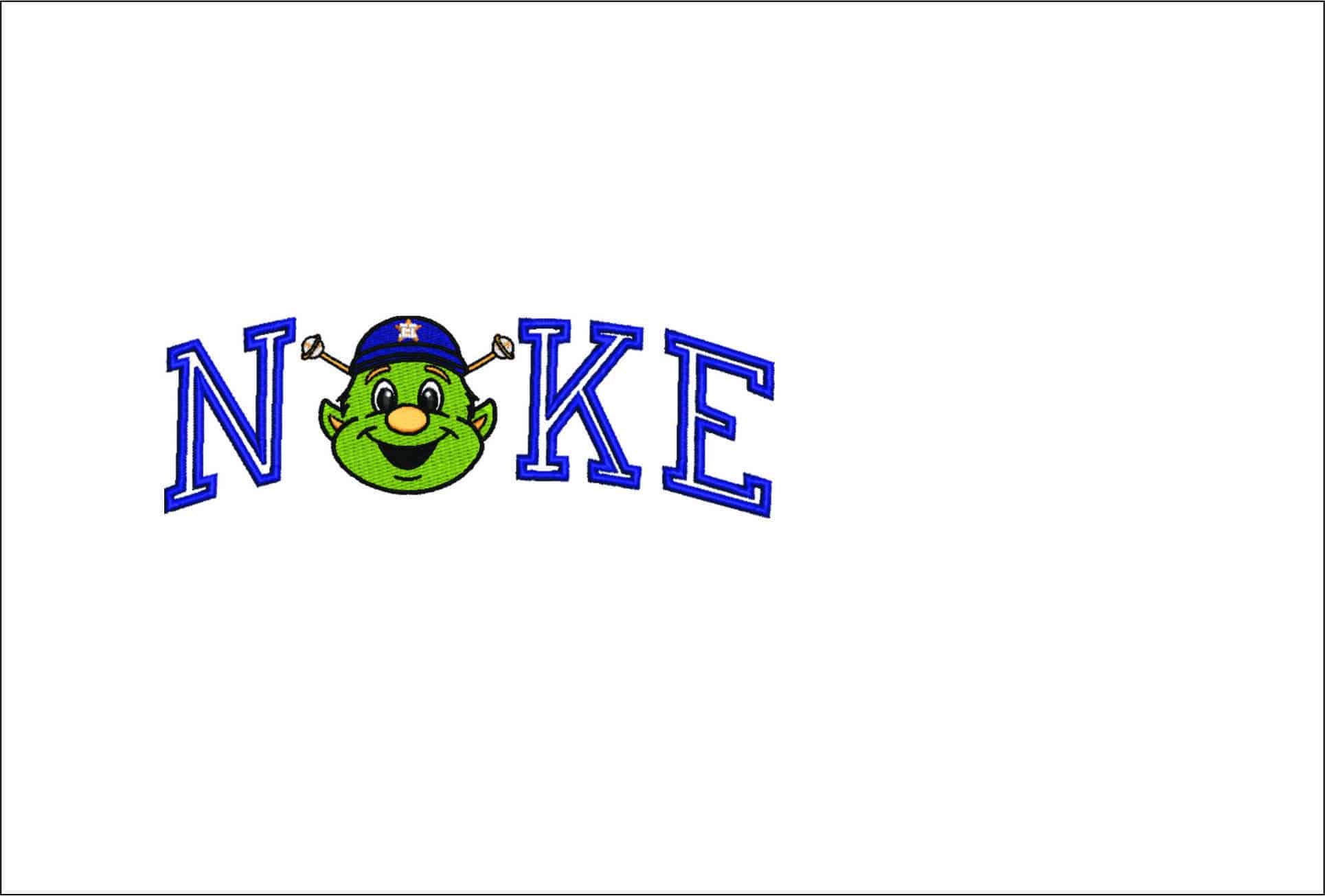 Nike Swoosh Astros Orbit- Nike embroidery design file - instant download — view 3