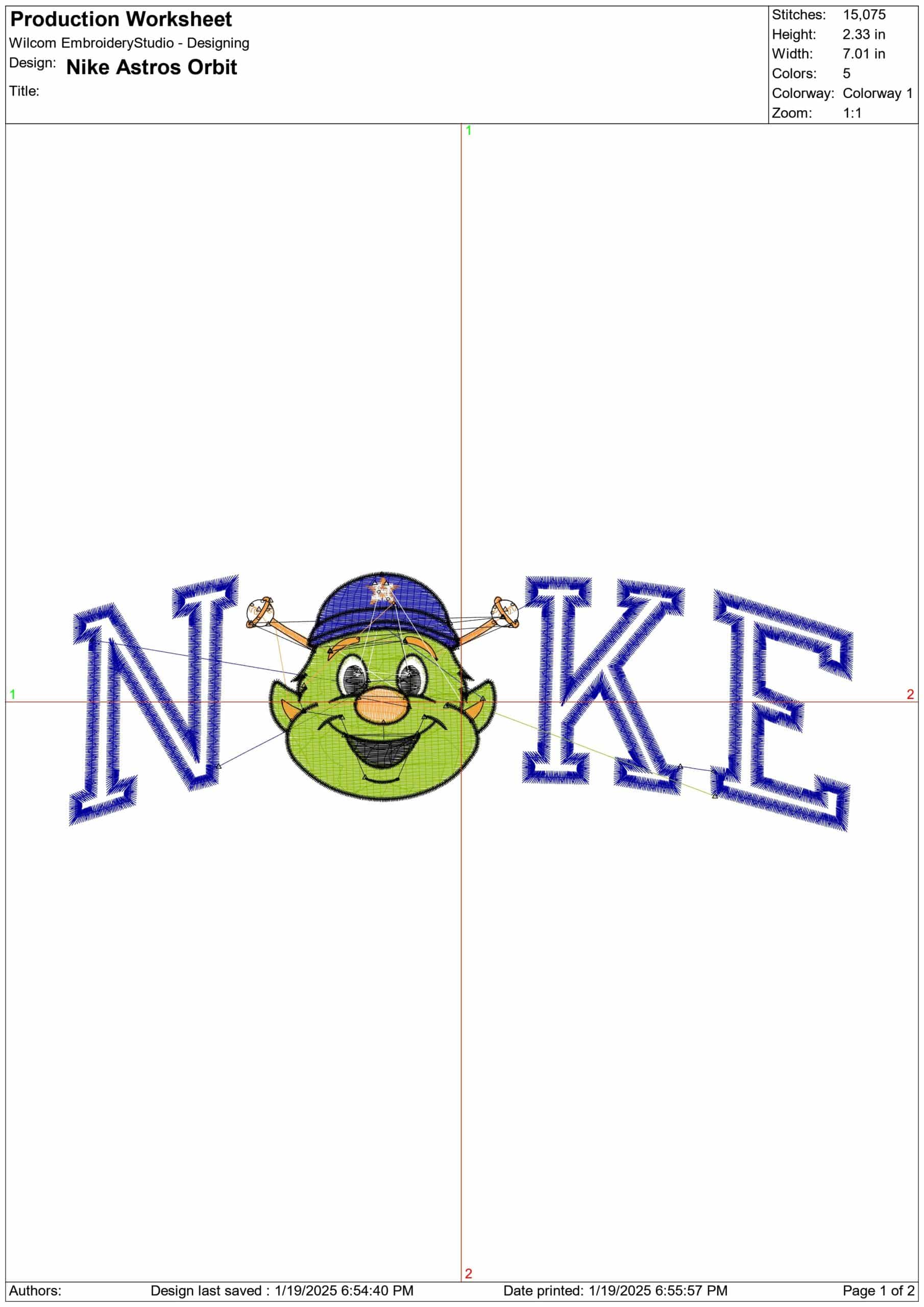Nike Swoosh Astros Orbit- Nike embroidery design file - instant download — view 2