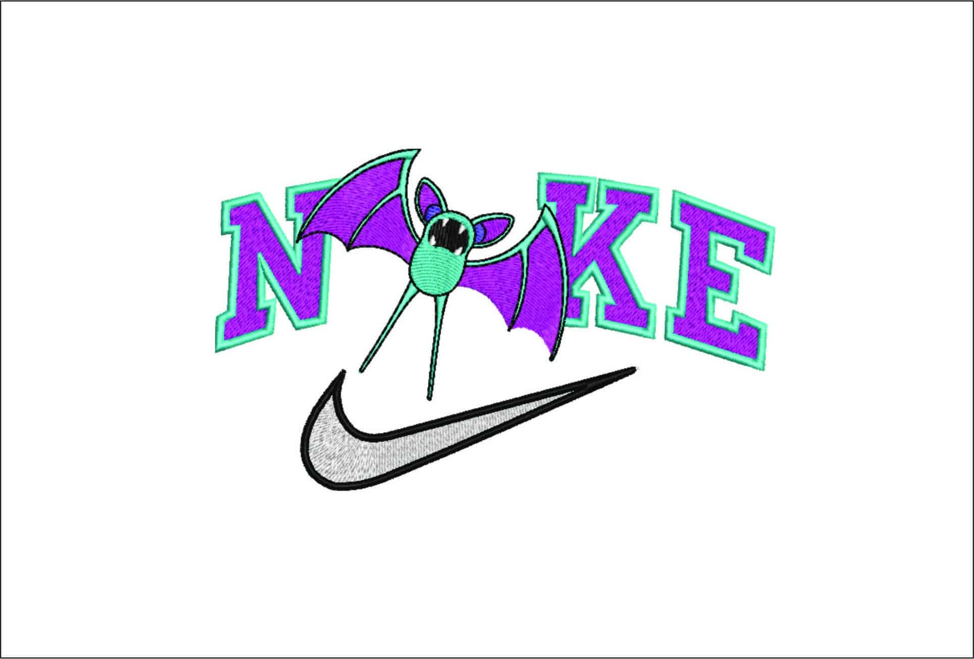 Nike Swoosh Bat Childrens- Nike embroidery design file - instant download