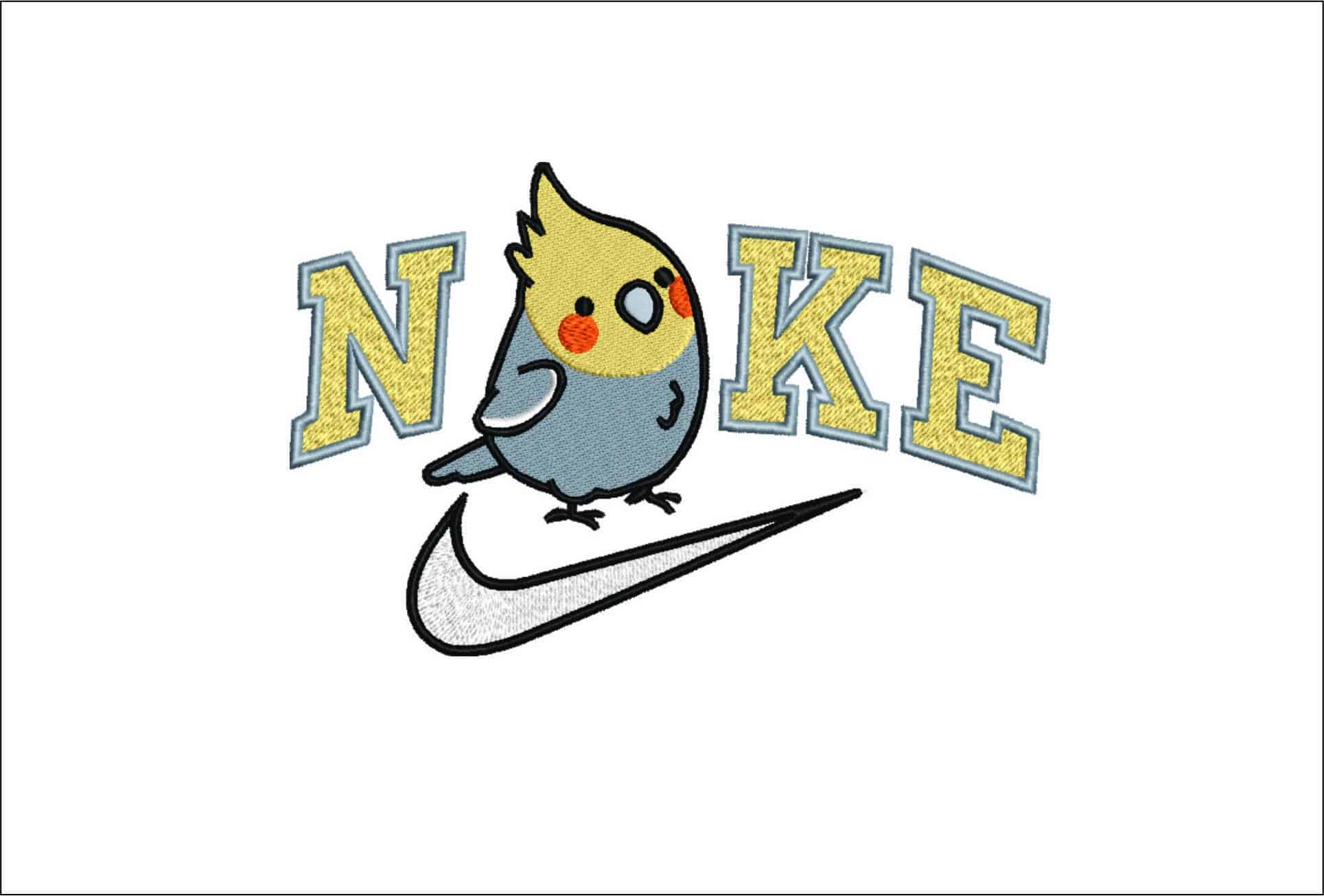 Nike Swoosh Bird- Nike embroidery design file - instant download
