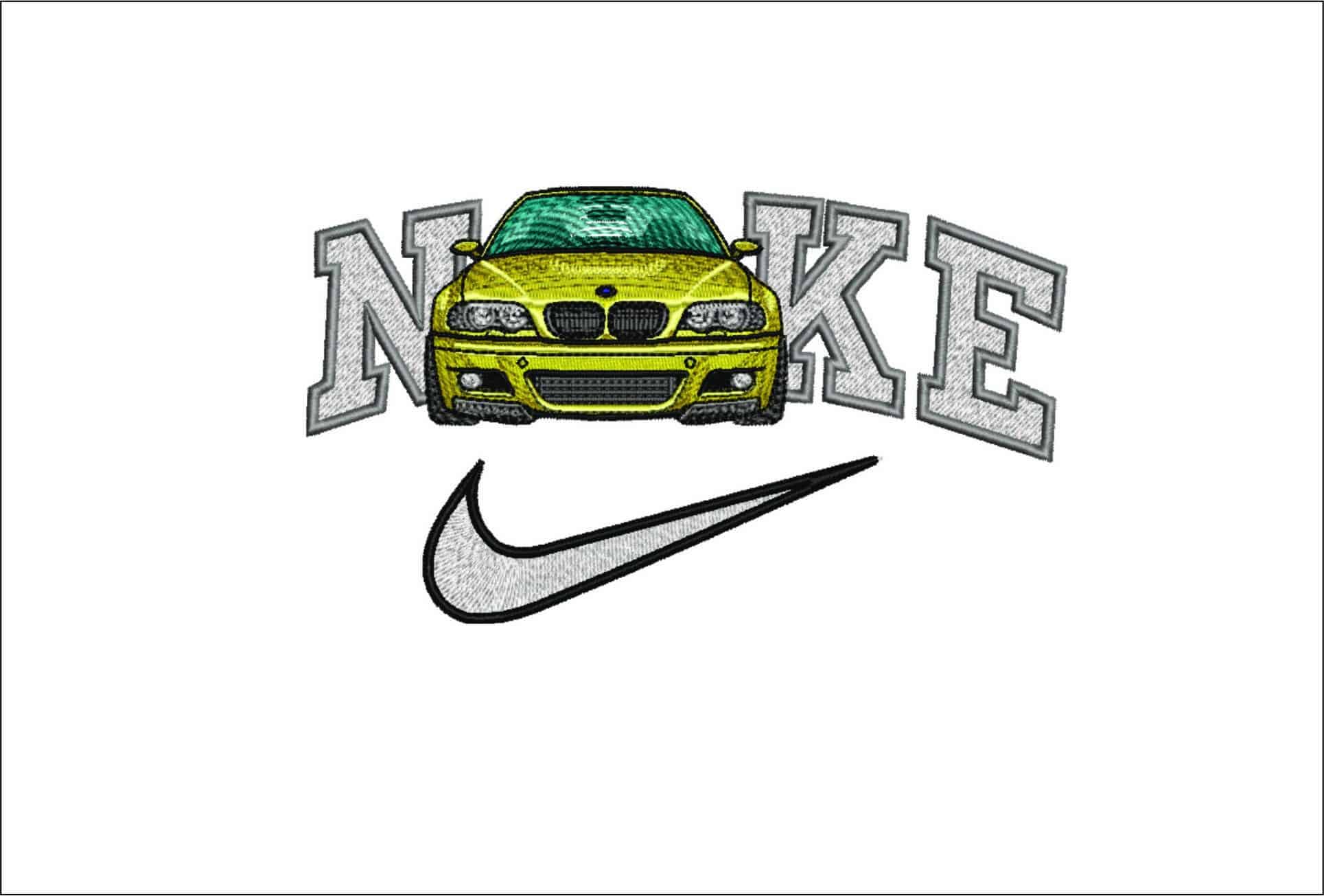 Nike Swoosh BMW M3 Front- Nike embroidery design file - instant download