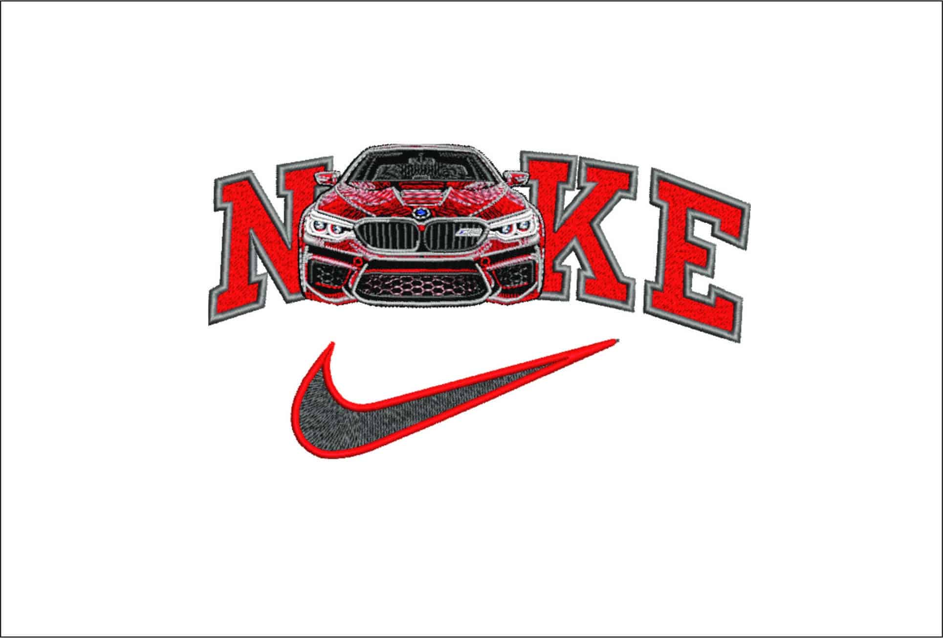 Nike Swoosh BMW M5 Front- Nike embroidery design file - instant download