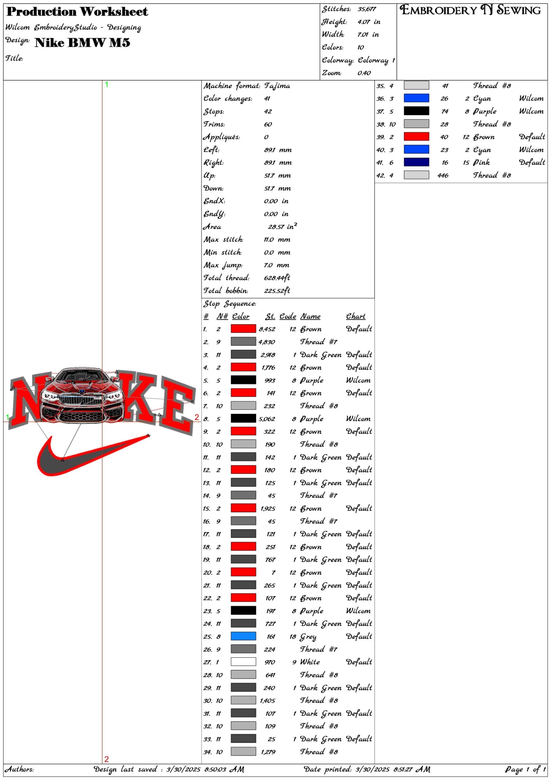 Nike Swoosh BMW M5 Front- Nike embroidery design file - instant download — view 3