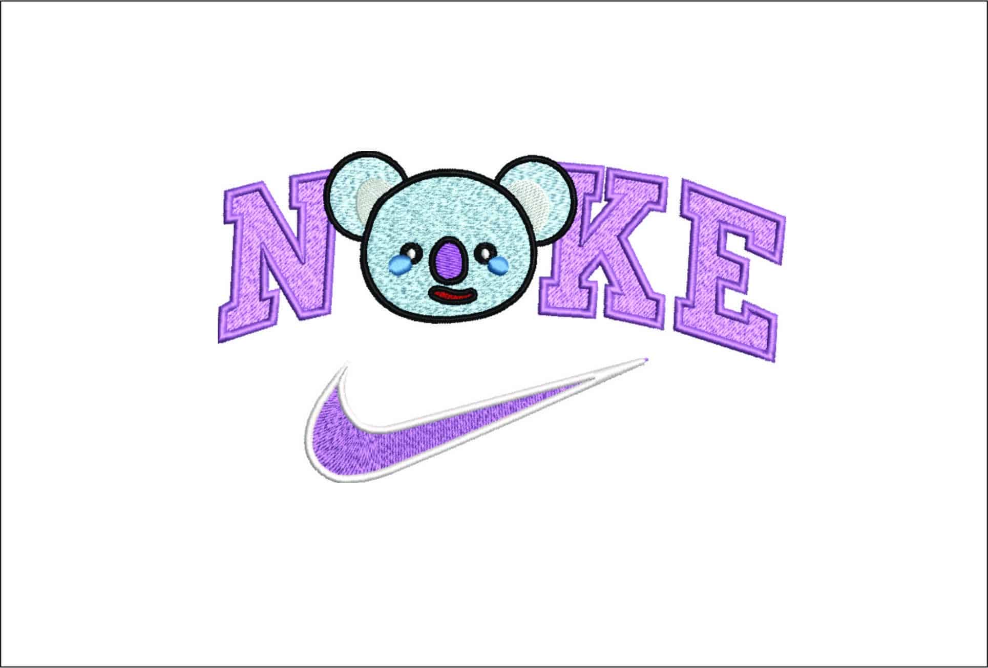Nike Swoosh BTS Koya- Nike embroidery design file - instant download