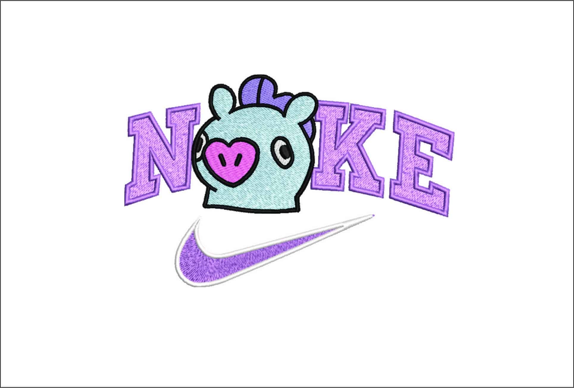 Nike Swoosh BTS Mang- Nike embroidery design file - instant download