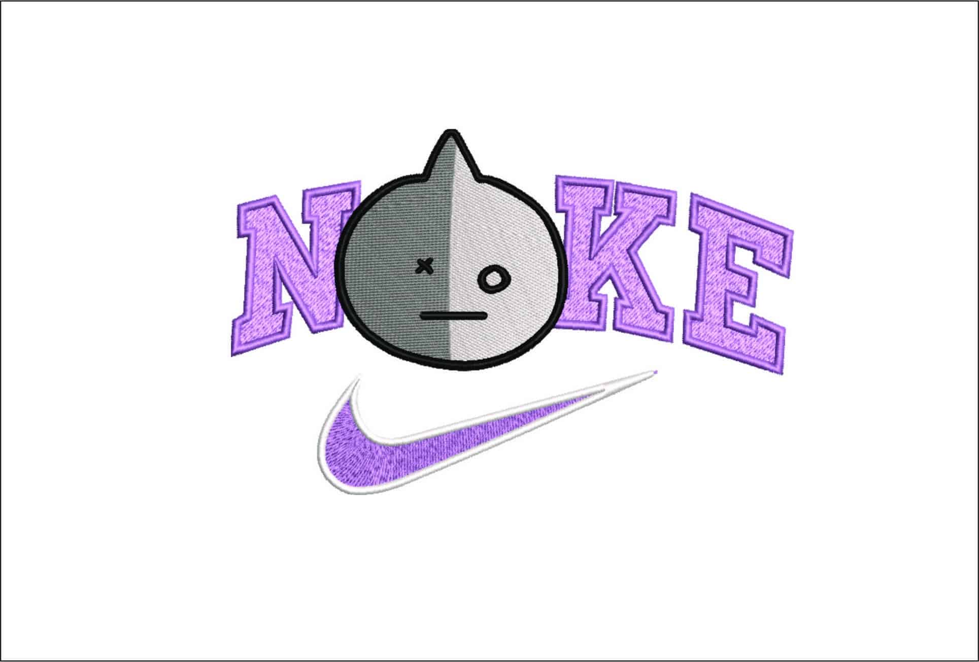Nike Swoosh BTS Moon- Nike embroidery design file - instant download