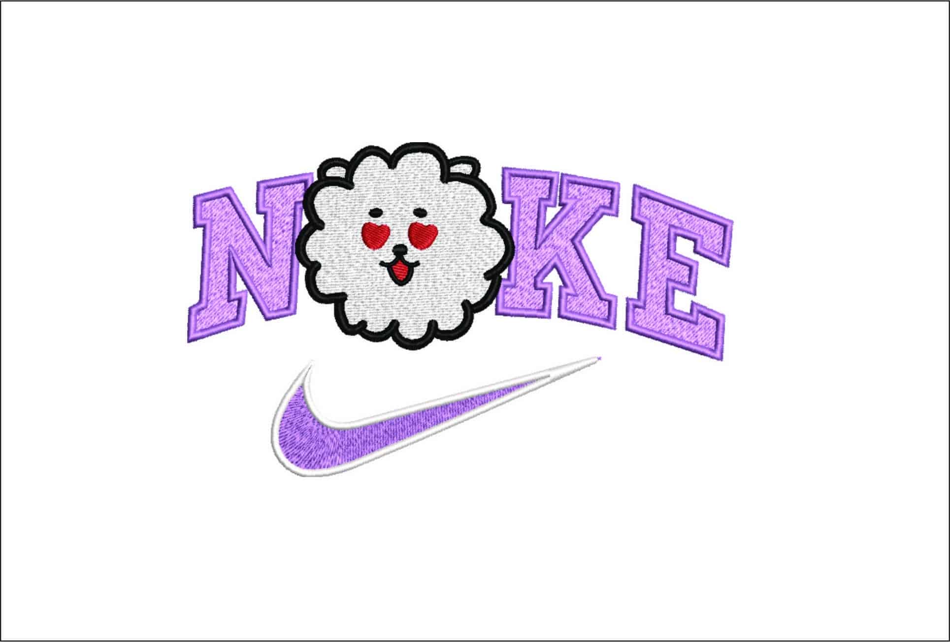 Nike Swoosh BTS RJ- Nike embroidery design file - instant download