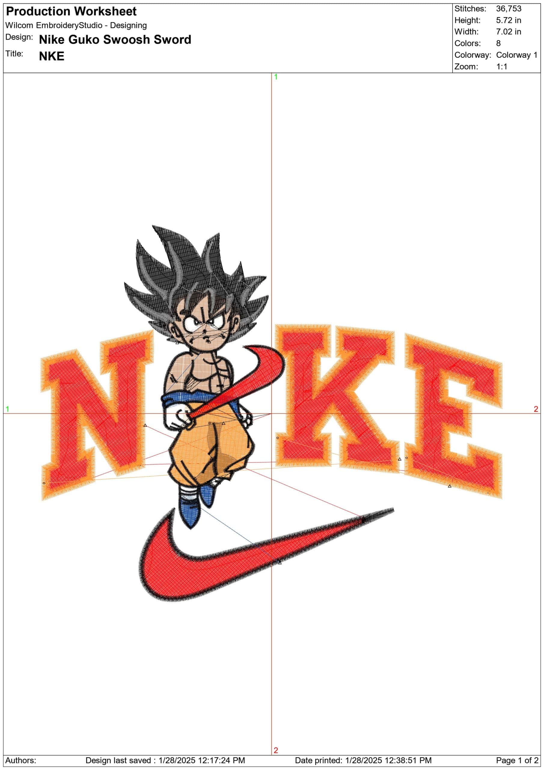 Nike Guko Sword- Nike embroidery design file - instant download — view 3