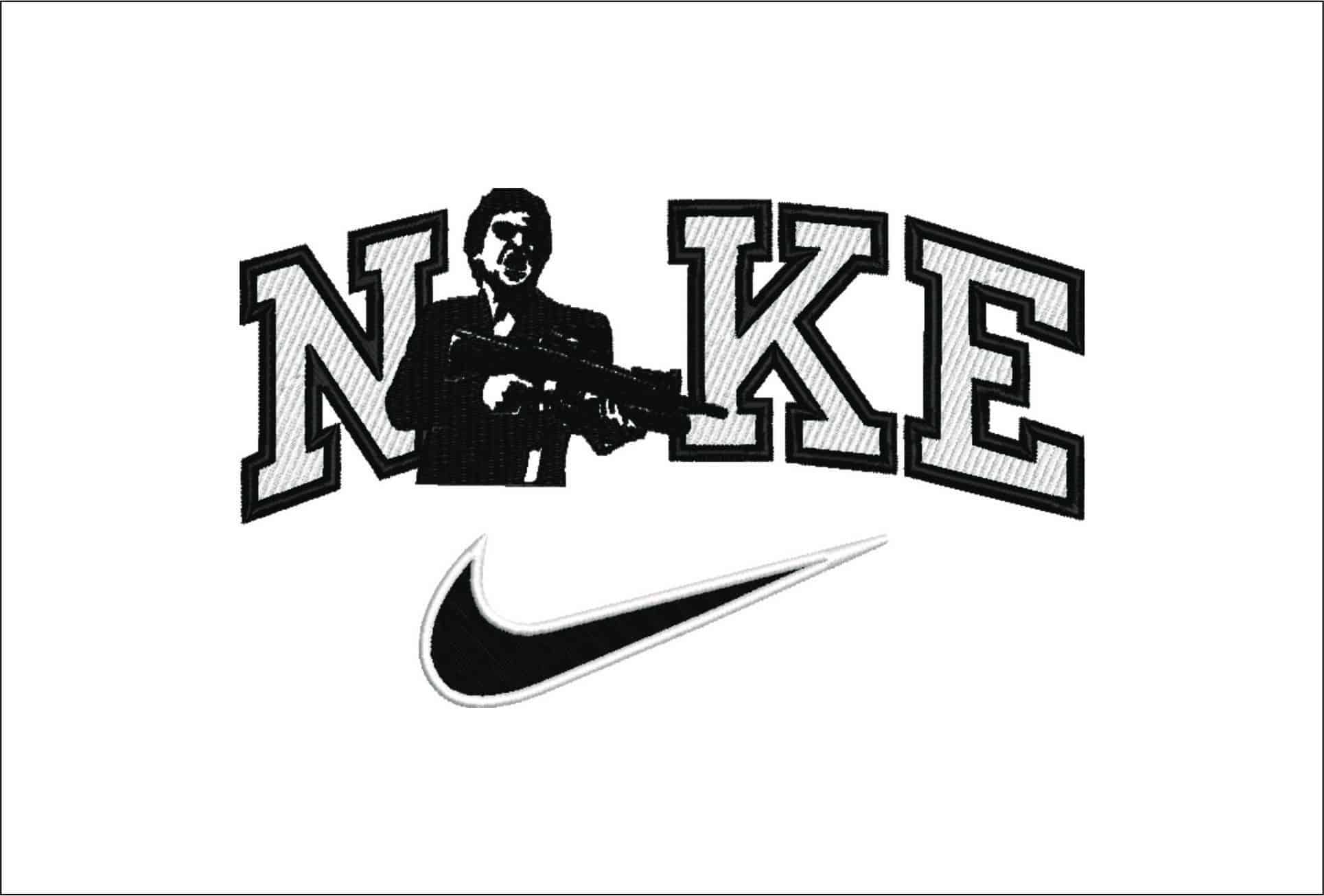 Nike Gunman- Nike embroidery design file - instant download